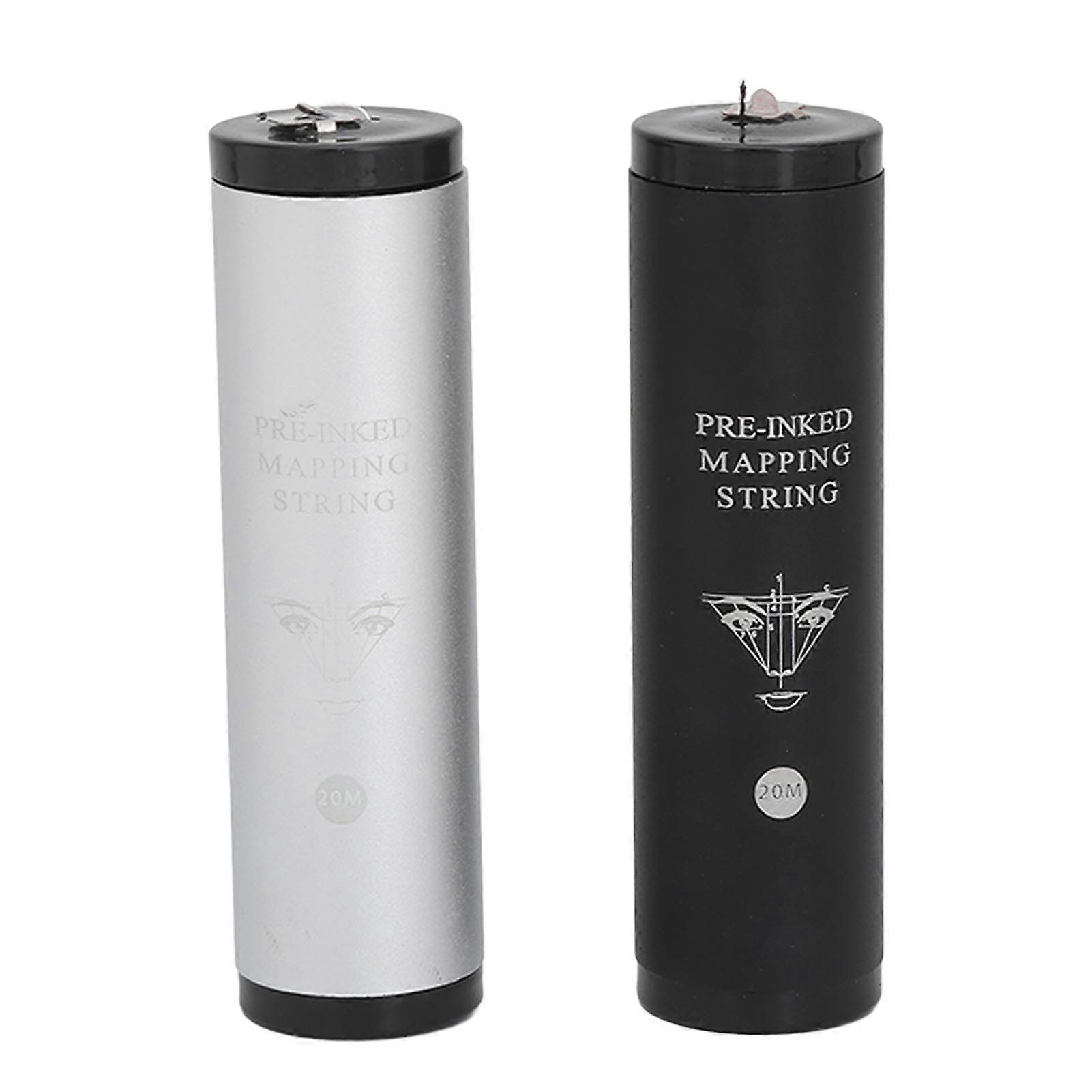 2pcs 20m Length Eyebrow Mapping String Permanent Makeup Pre Inked Mapping String White Black