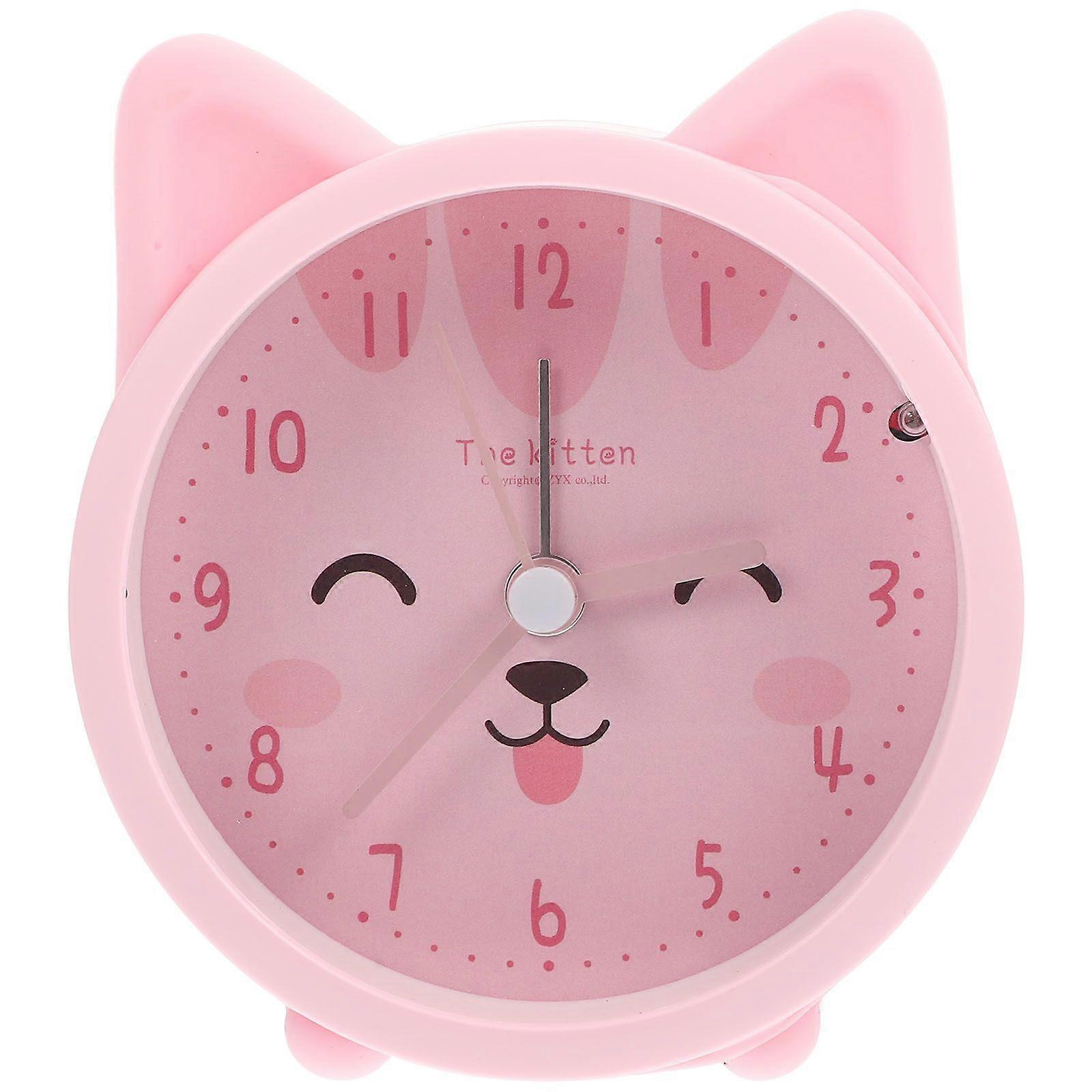 Lovely Kitten Ear Alarm Clock Mute Alarm Clock Desktop Alarm Clock Without Battery