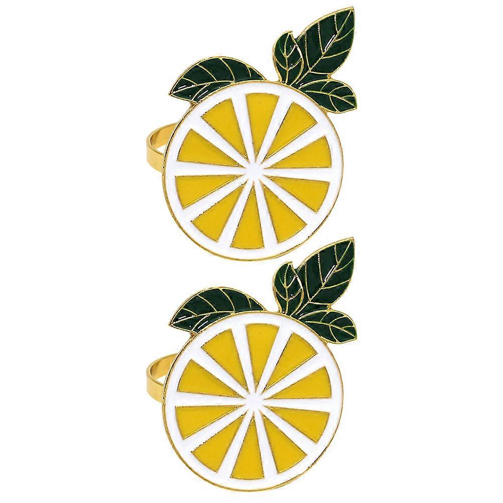 Yellow Alloy Napkin Buckles with Creative Design for Home Table Decoration 2 Pieces