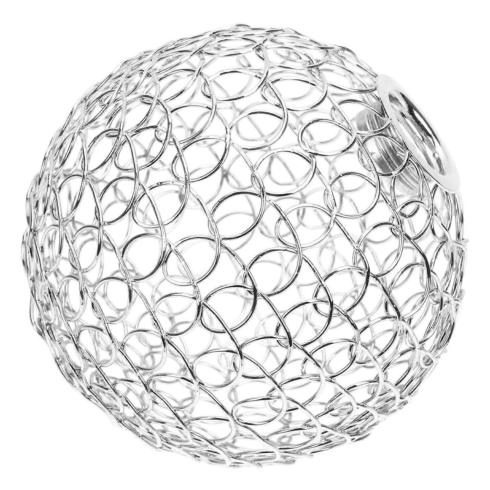 Modern Globe Lampshade Frame, Unique Hollow Wire Pendant Light Shade, Vintage Style Ceiling Light Cover for Easy Install Home Decor