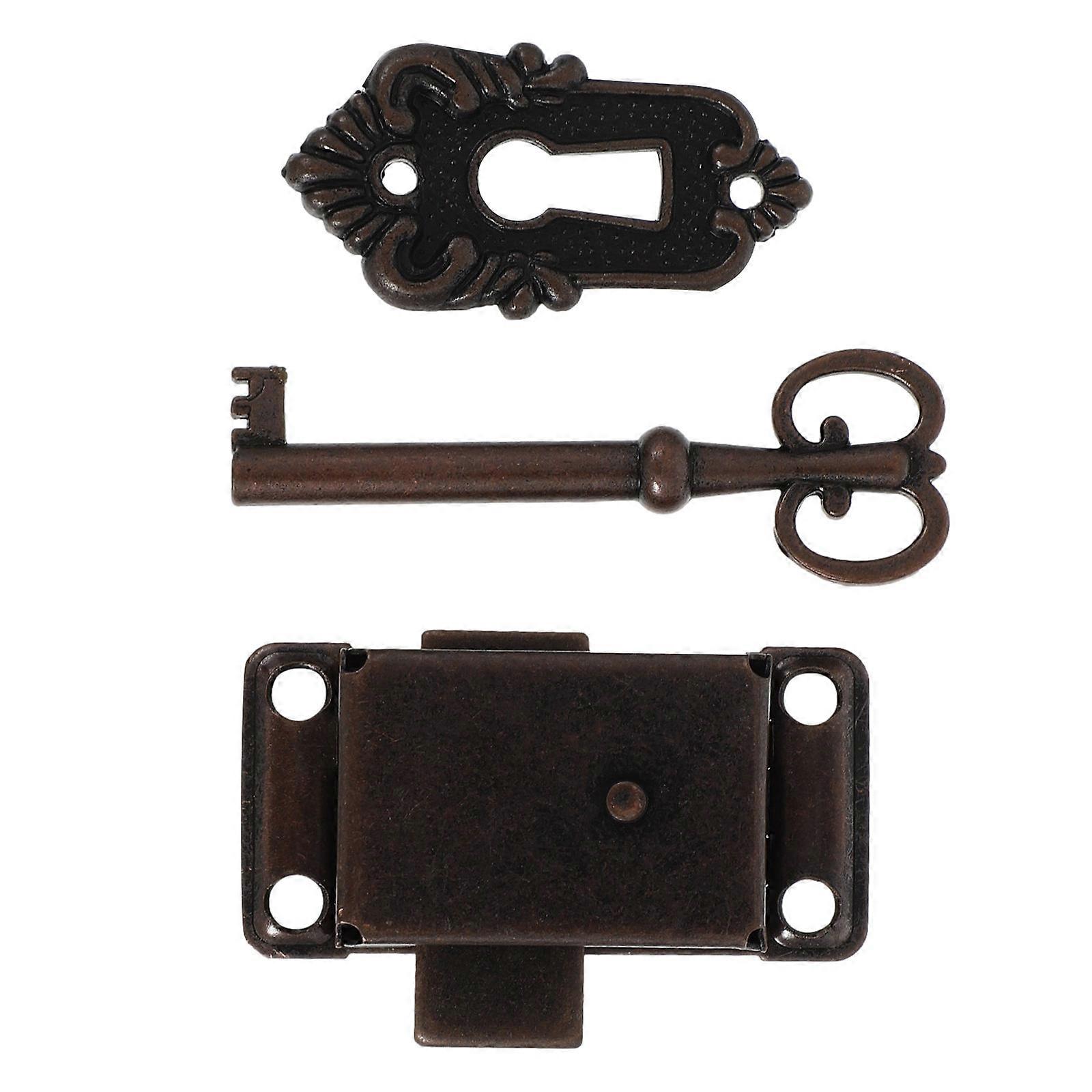Antique Cupboard Lock for Furniture Use Compact Beautiful Metal Lock Sets Assorted Color 2 Sets