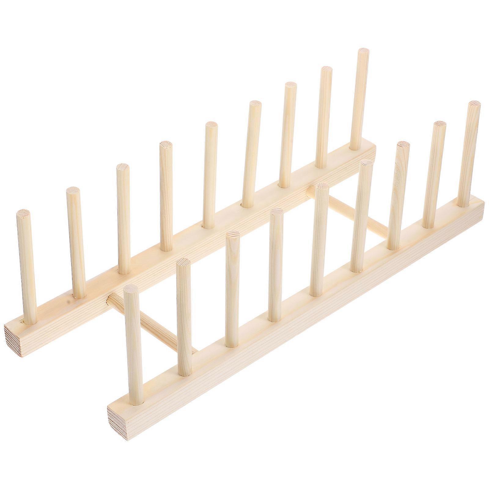 Multi-Function Dish Rack Pine Wood Kitchen Use 34.00X13.00X10.00cm Organize Home 1Pack