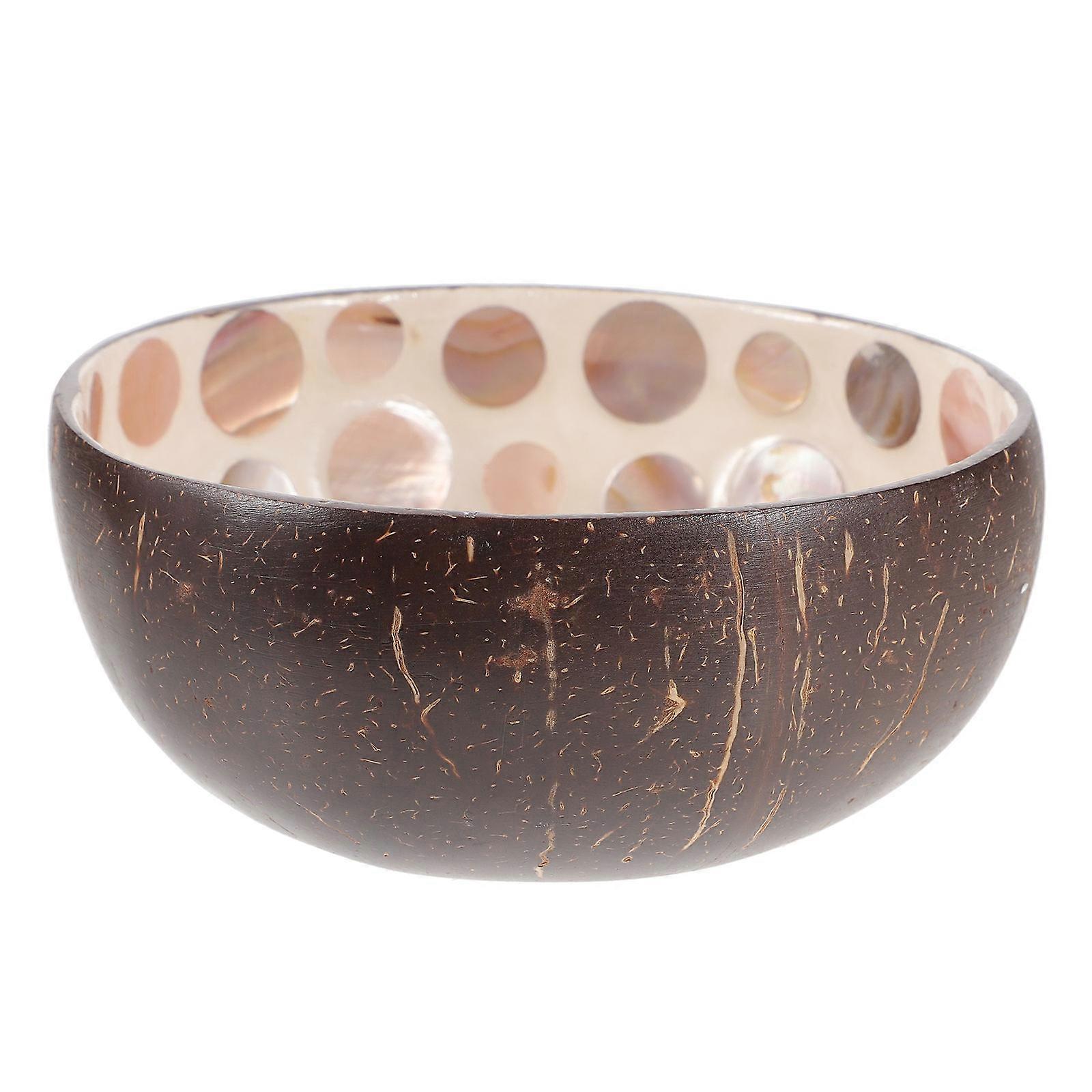 Natural Style Coconuts Shell Bowl for Food and Home Decor Unique Pattern Container 7.8 Inches