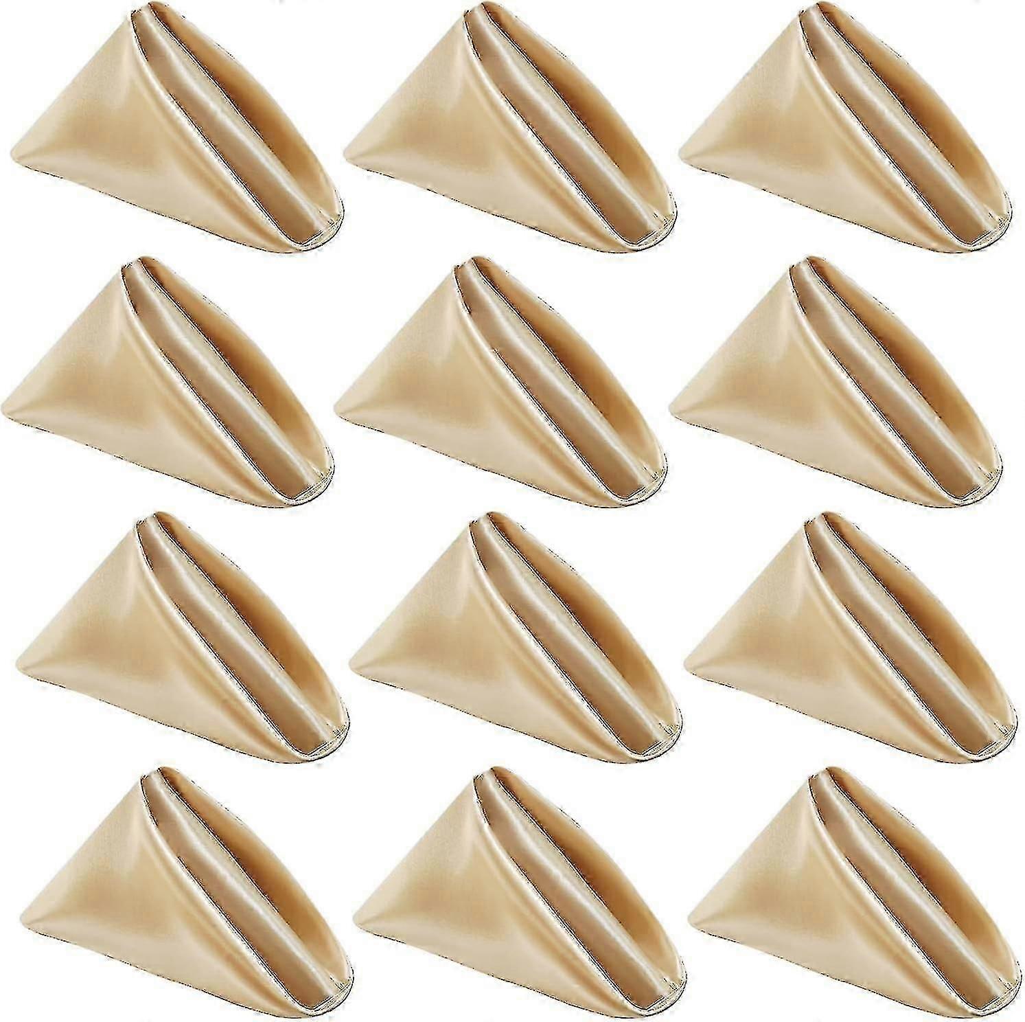 12-Piece Satin Cloth Napkins - Elegant Reusable Table Napkins for Weddings
