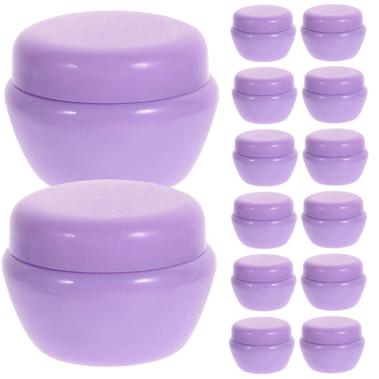 40pcs Mushroom Shape Cream Jars for Toiletries Storage Purple Plastic Containers 5g