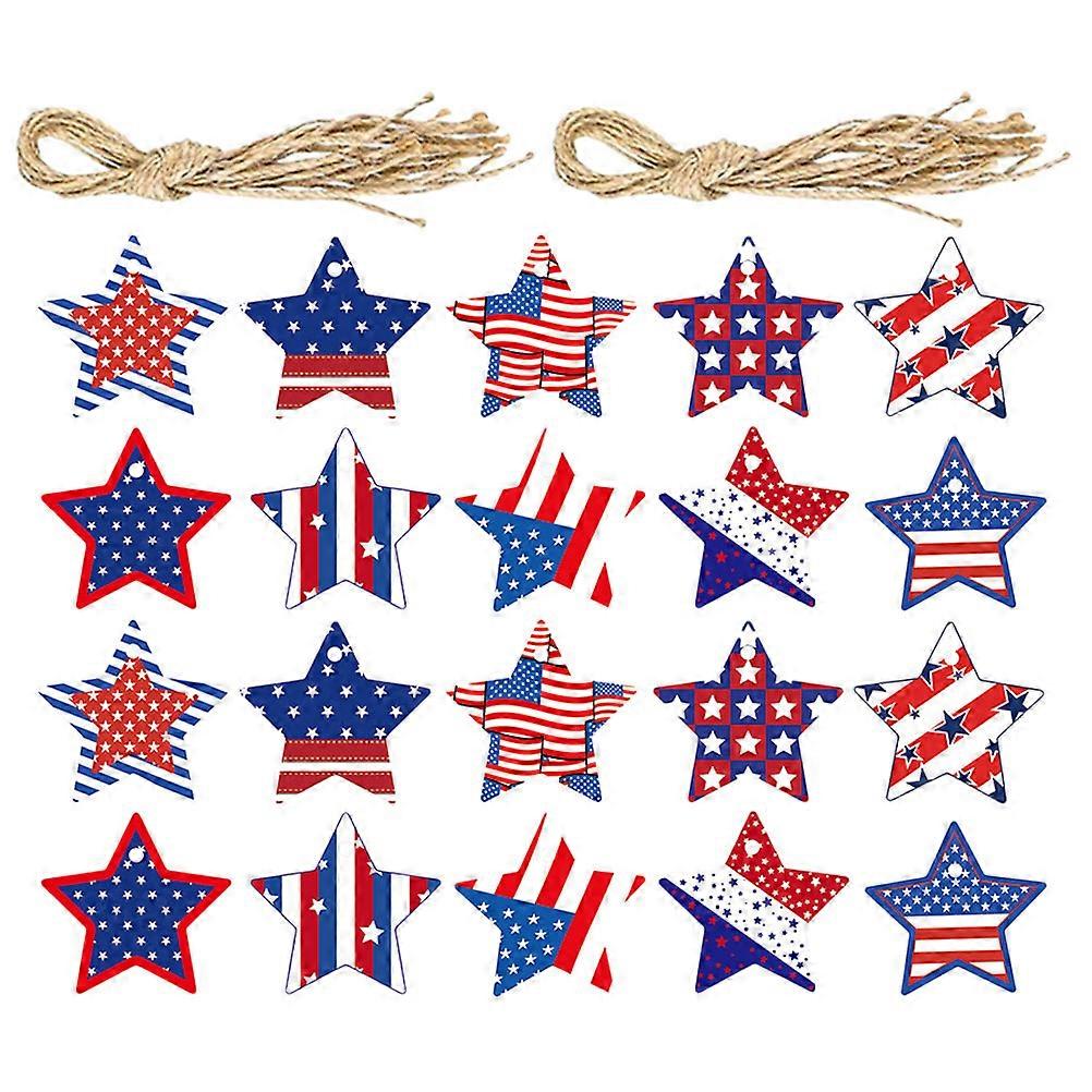 Star Decorations Independence Day Hanging Pendant Assorted Color 6.5X6.5CM Diy Crafts 20Pcs
