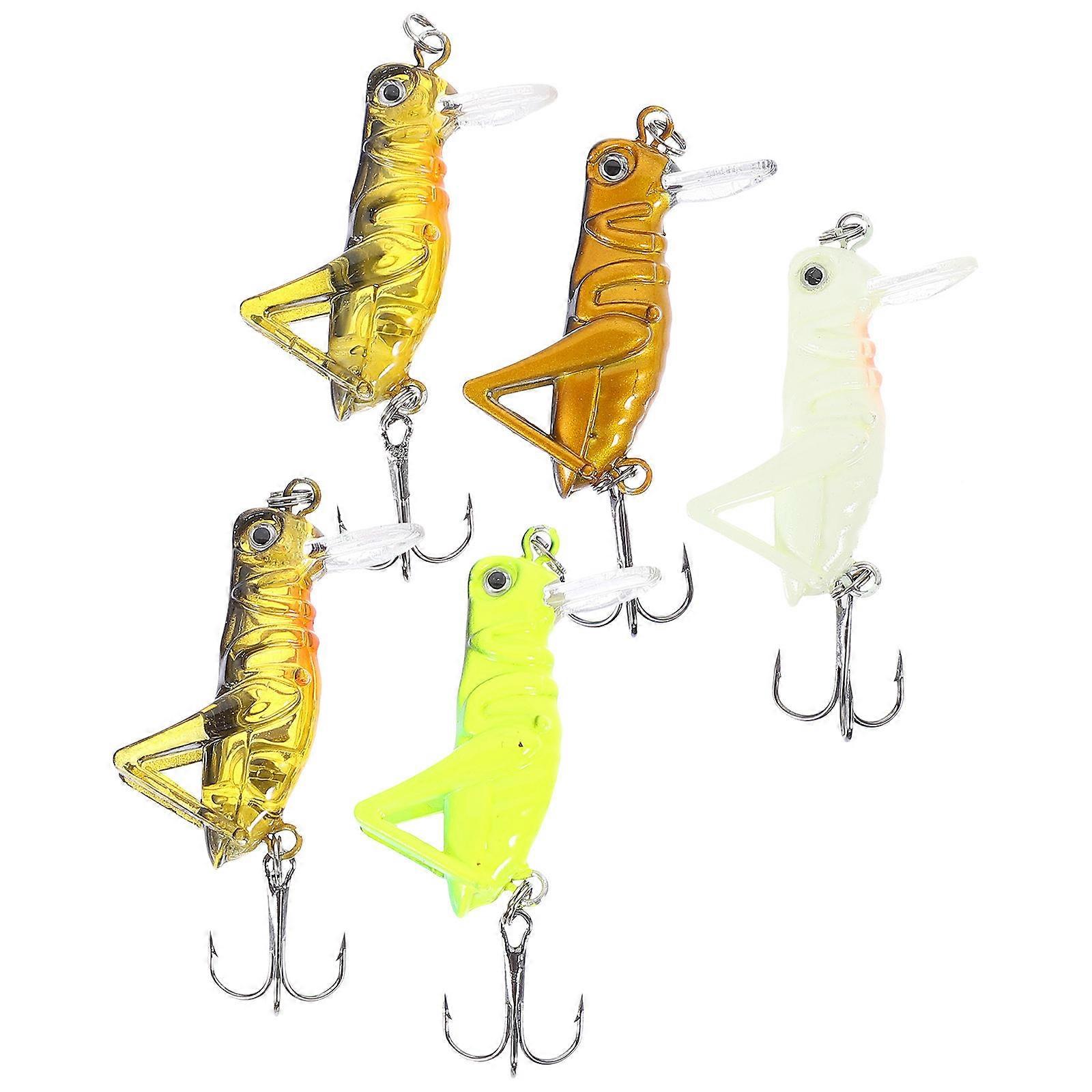Grasshopper Bait Fishing Lure Water Simulation Design Plastic Material 3g 5Pcs