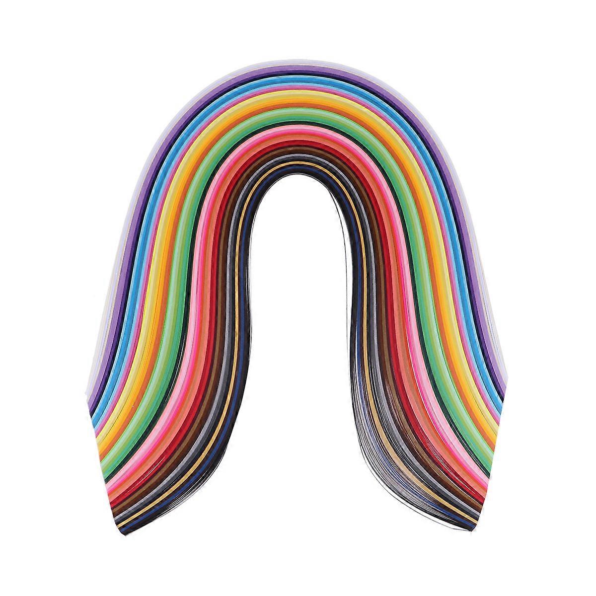 Quilled Paper Set for DIY Use with Lightweight Portable Strips in Multi Colors 5mm