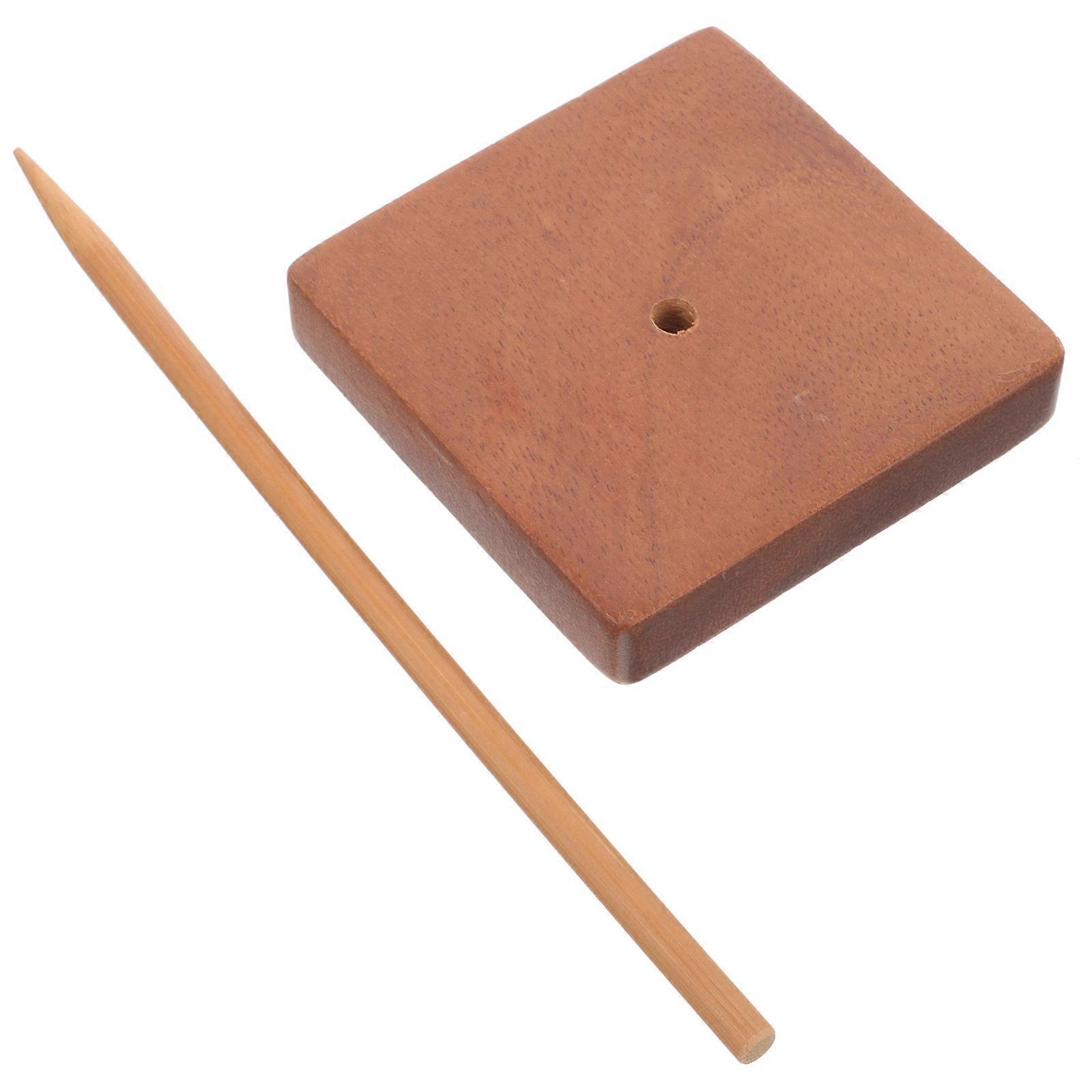 Wood Base Receipt Holder 2pcs Ticket Spike Stand Restaurant Organizer