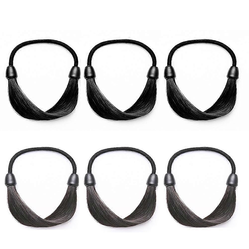 Elastic Hair Ties for Women and Girls with High Temperature Silk Black Color One Size Fits All Practical Decor