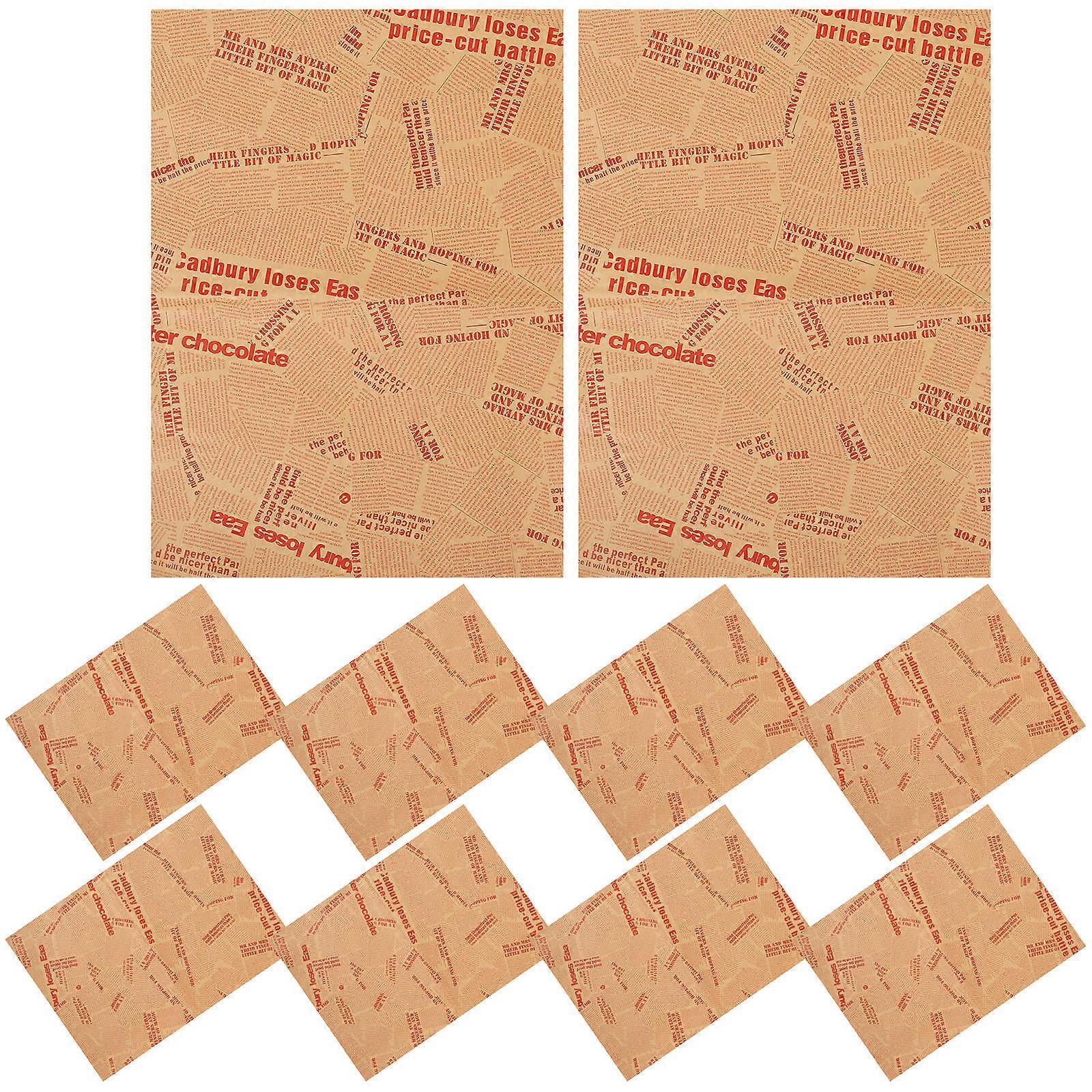 Bouquet Packaging Paper Red Color Rectangular Style Simple Retro Design Birthday Events 20 Sheets