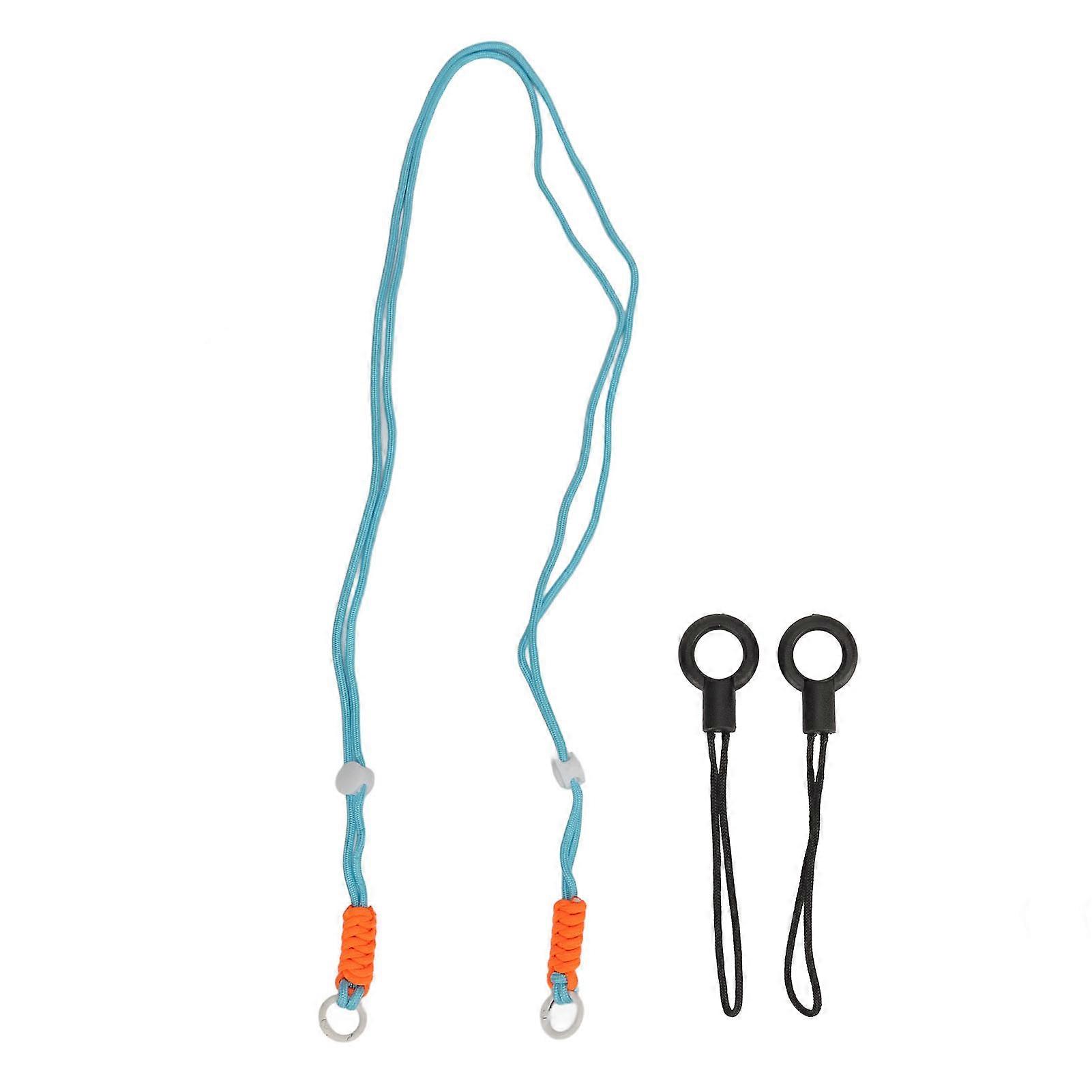 Braided Camera Neck Shoulder Strap Polyester Fiber 120cm Universal Woven Camera Round Rope for Instant Camera DSLR Camera Light Blue