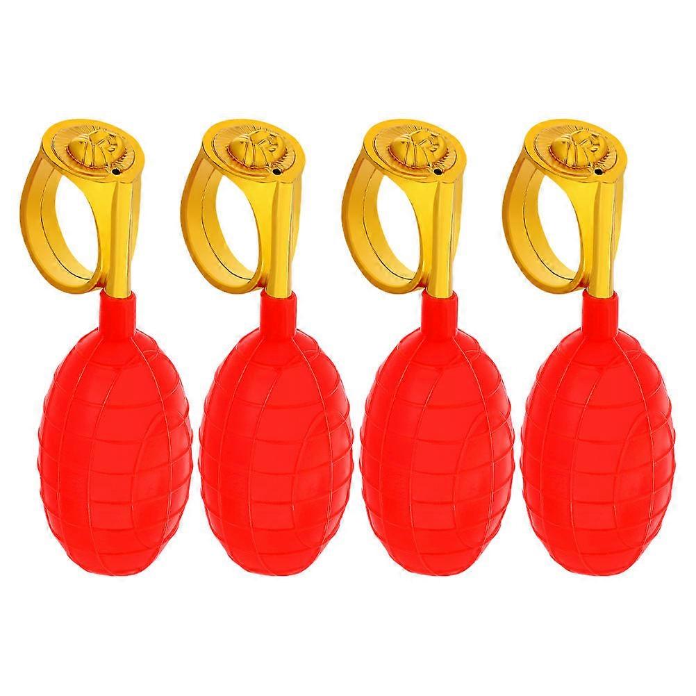Creative Red Water Ring Game Toy for Party Fun Durable Plastic Handheld Prank 4pcs Set