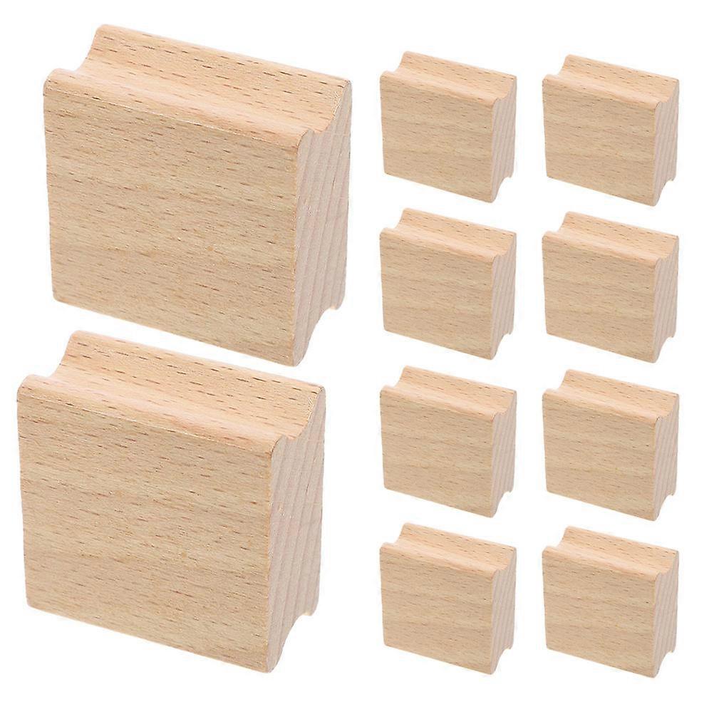 12 Pcs Unfinished Wood Stamp Blocks, Natural Beech Wood Cubes for DIY Crafts, Custom Stamping and Creative Projects