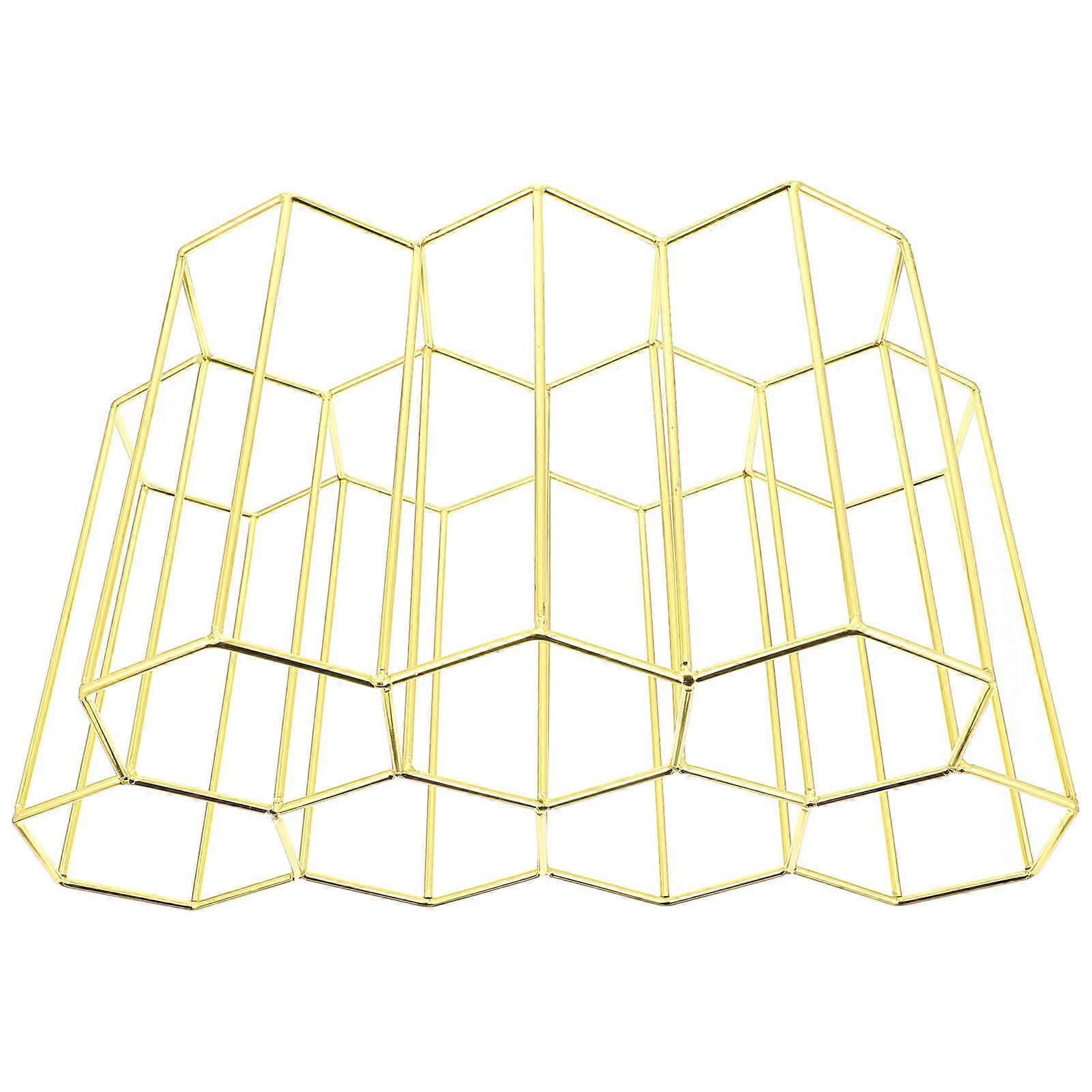 The **7 Hole Honeycomb Metal Rack Freestanding Display Stand** is a stylish and space efficient storage solution for bottles. Here's a breakdown of