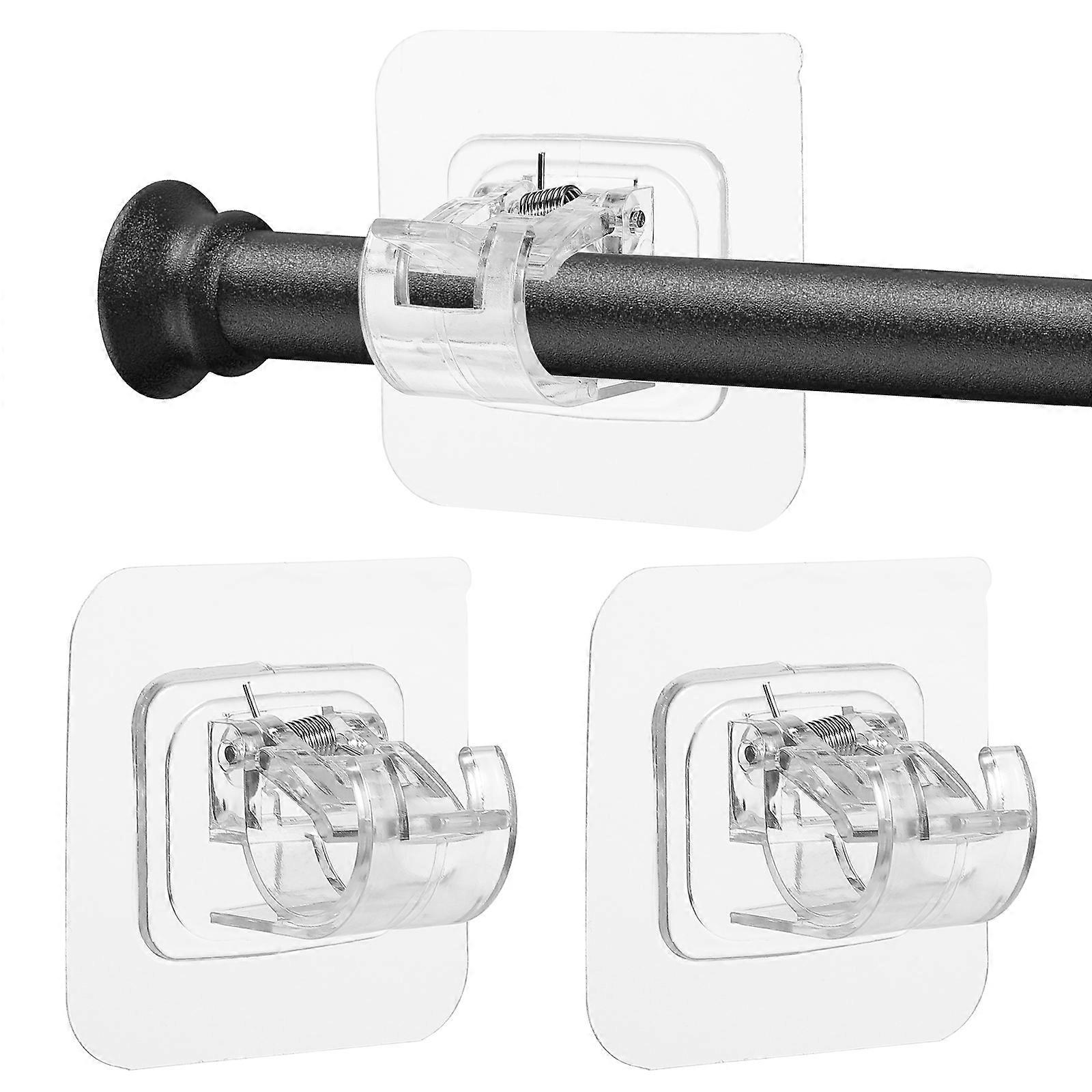 Transparent ABS Curtain Rod Clips for Home with Construction and Easy Installation 4pcs