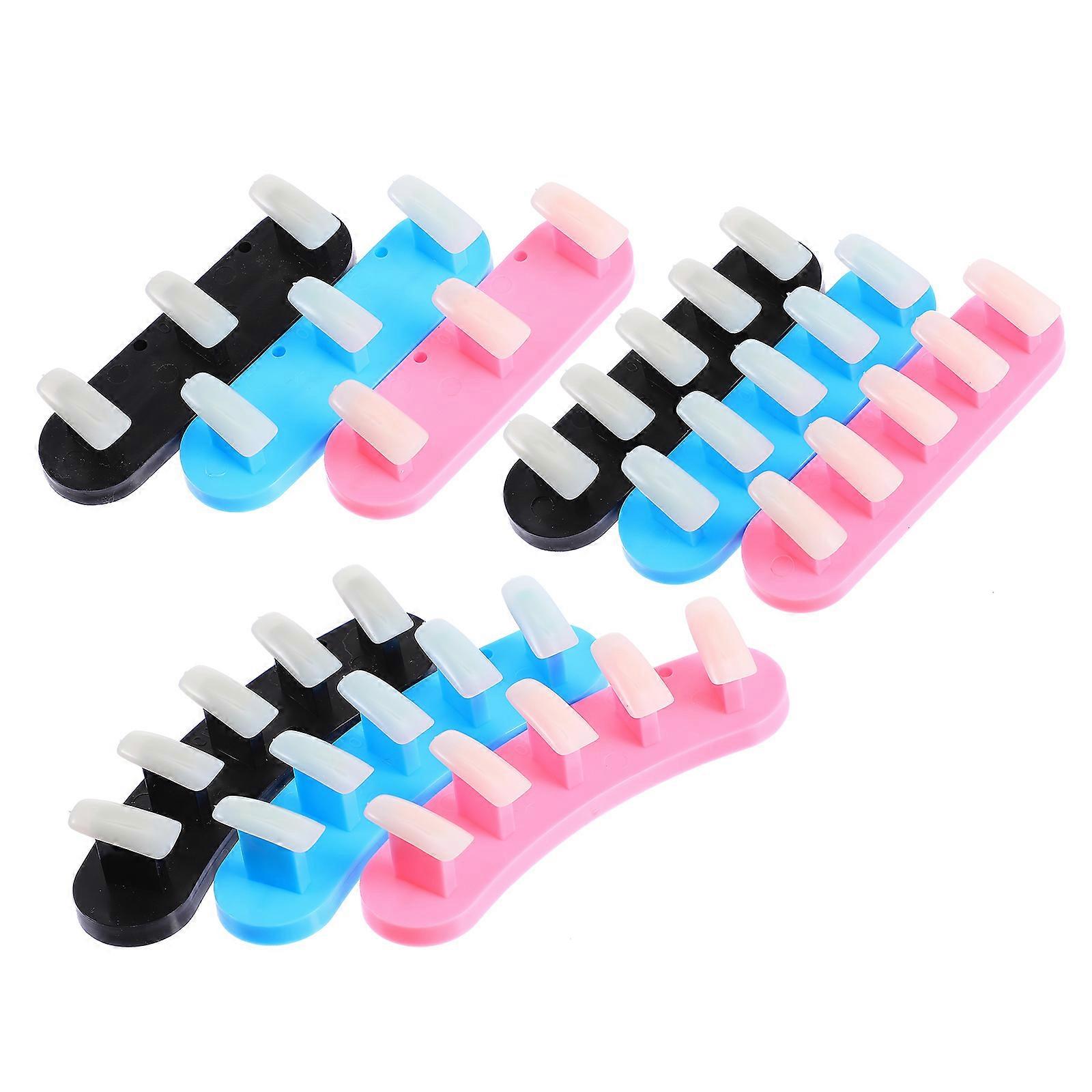 Nail Art Training Stand 9Pcs Fake Nail Tip Display Holder Ideal For Nail Art Artists Featuring Quality Plastic Material