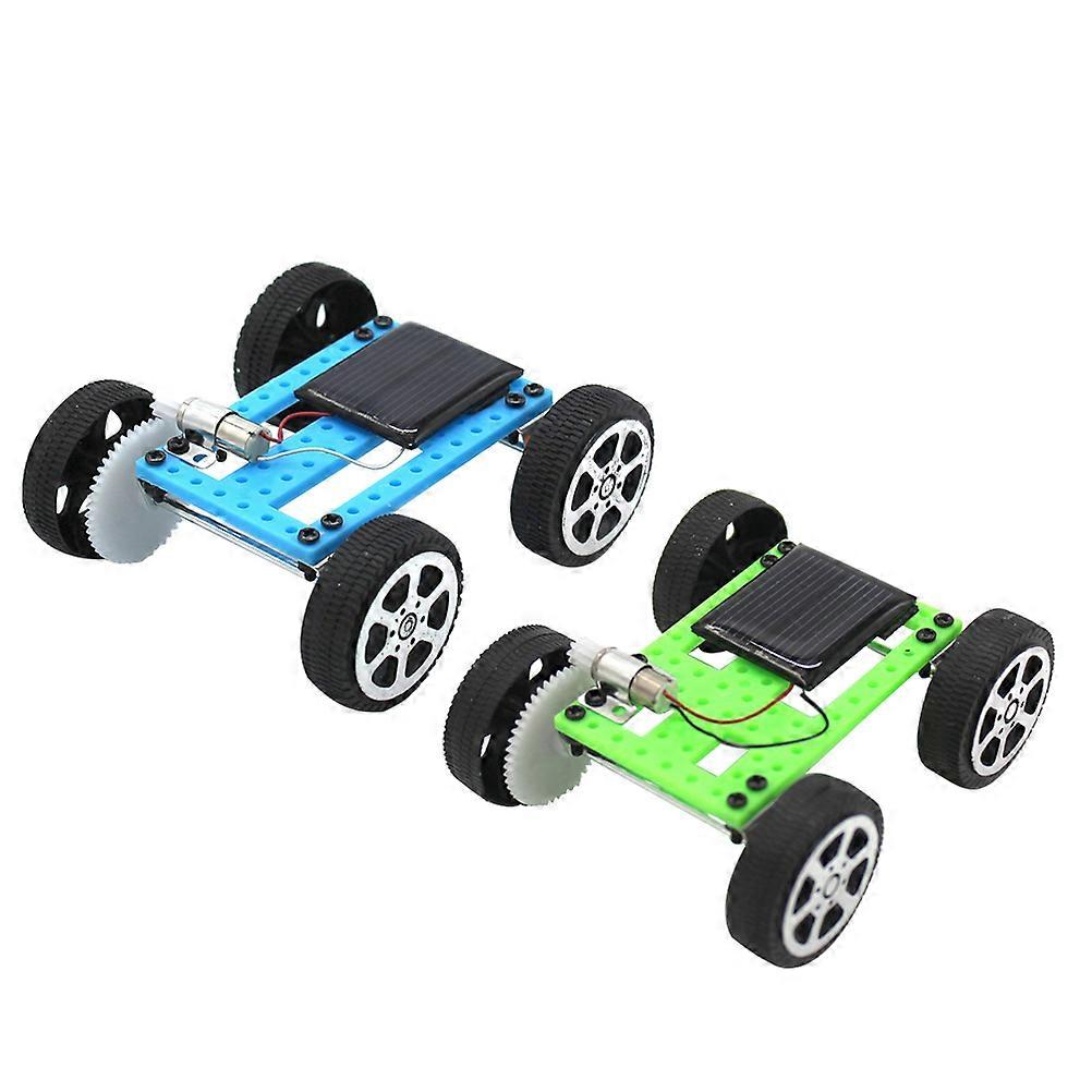 WORGEOUS 2pcs Solar Energy Toy Diy Assembly Kit Interactive Car Toys Educational Plaything