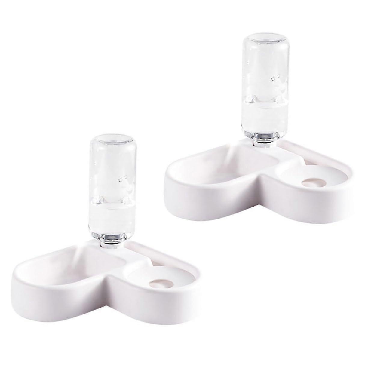 2 pieces Automatic Pet Food and Water Dispenser Set, Made of Durable Material, NonSlip for Small and Medium Dogs, Cats, and Rabbits, Easy to Clean.