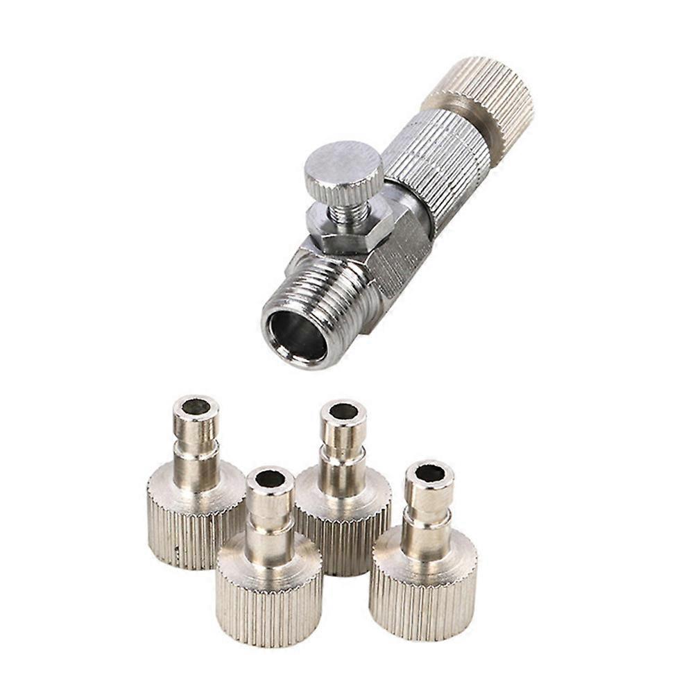 Quick Release Air Fittings Adapter Kit 1 Set For Professional Painting Needs Sturdy Silver Alloy Construction