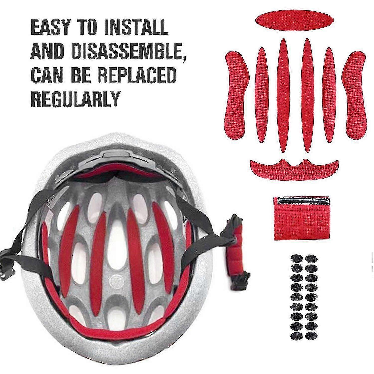 Universal helmet foam pad replacement set, available in red/blue/grey/black, soft, breathable and easy to clean