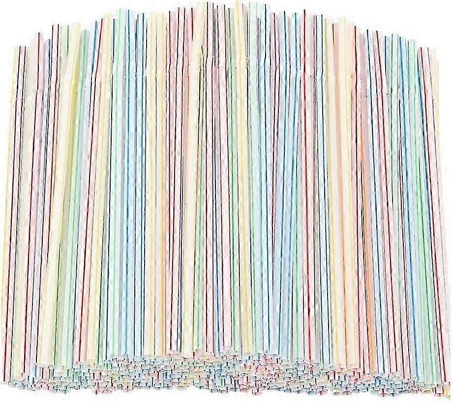 200 Pcs Drinking Straws, Colourful Drinking Straws, Flexible Plastic Drinking Straws for Home, Bar, Parties