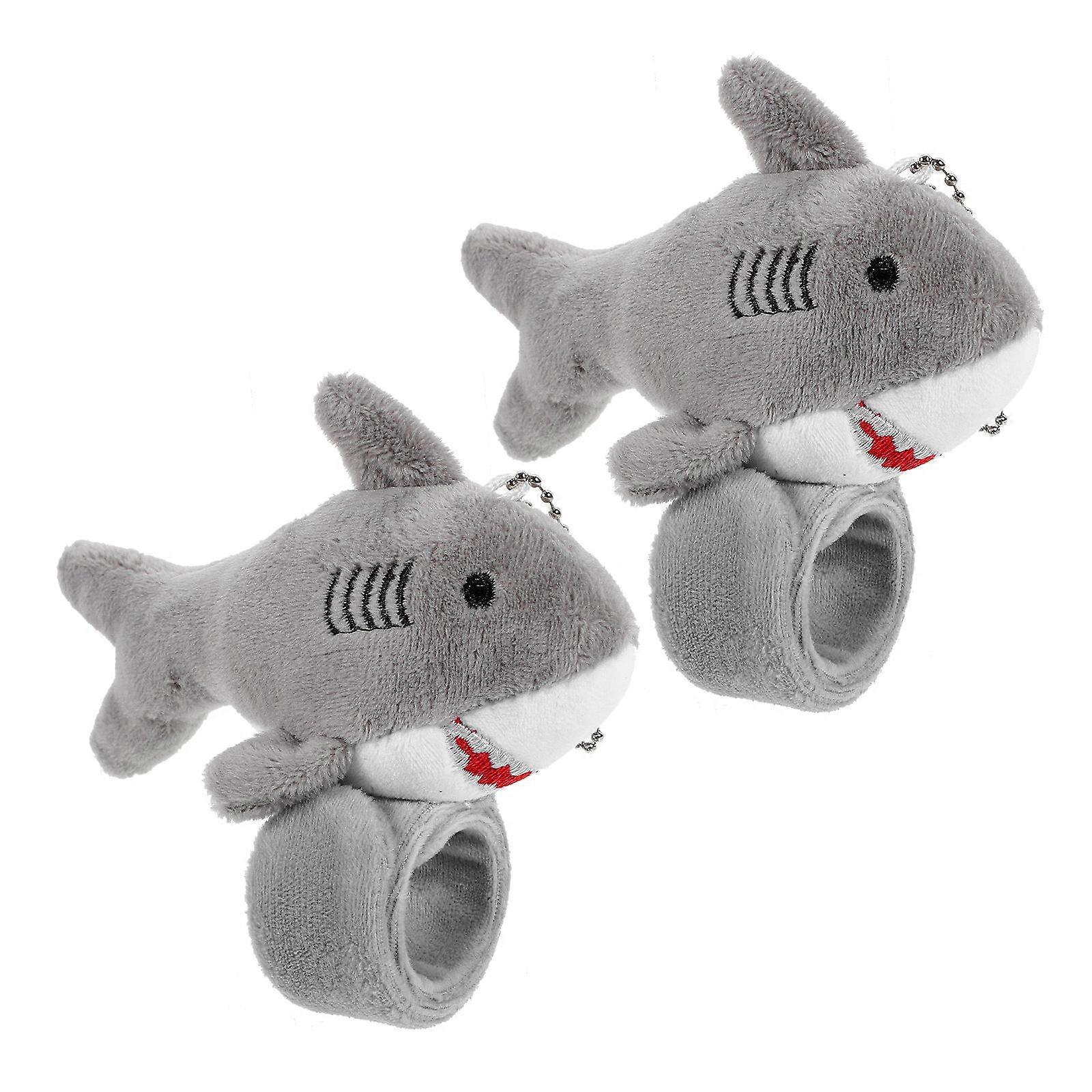 Plush Shark Slap Bracelet   Cute Cartoon Wristband for Decorative Fun, Soft Stuffed Animal Hugger Party Accessory
