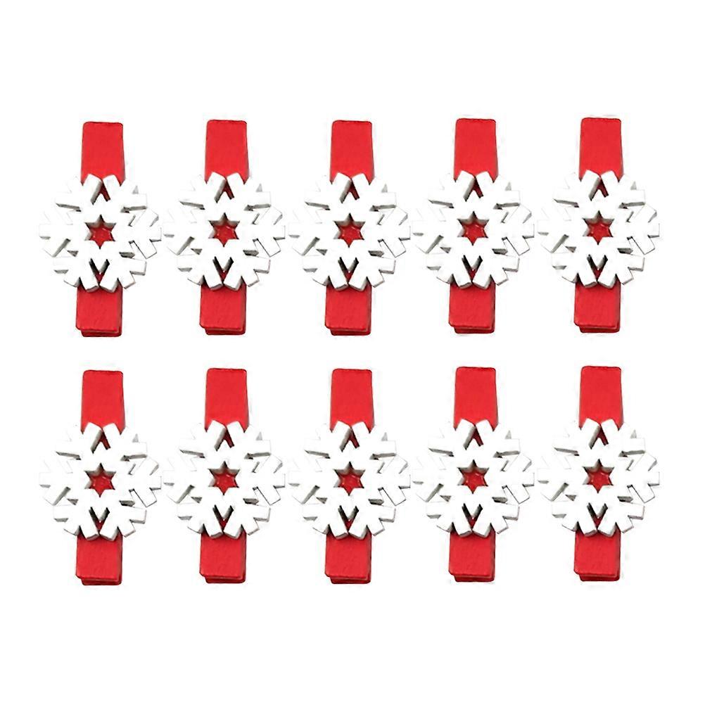 Adorable Snowflake Photo Clips for Decoration Made of Composite Materials Red 4 Inches