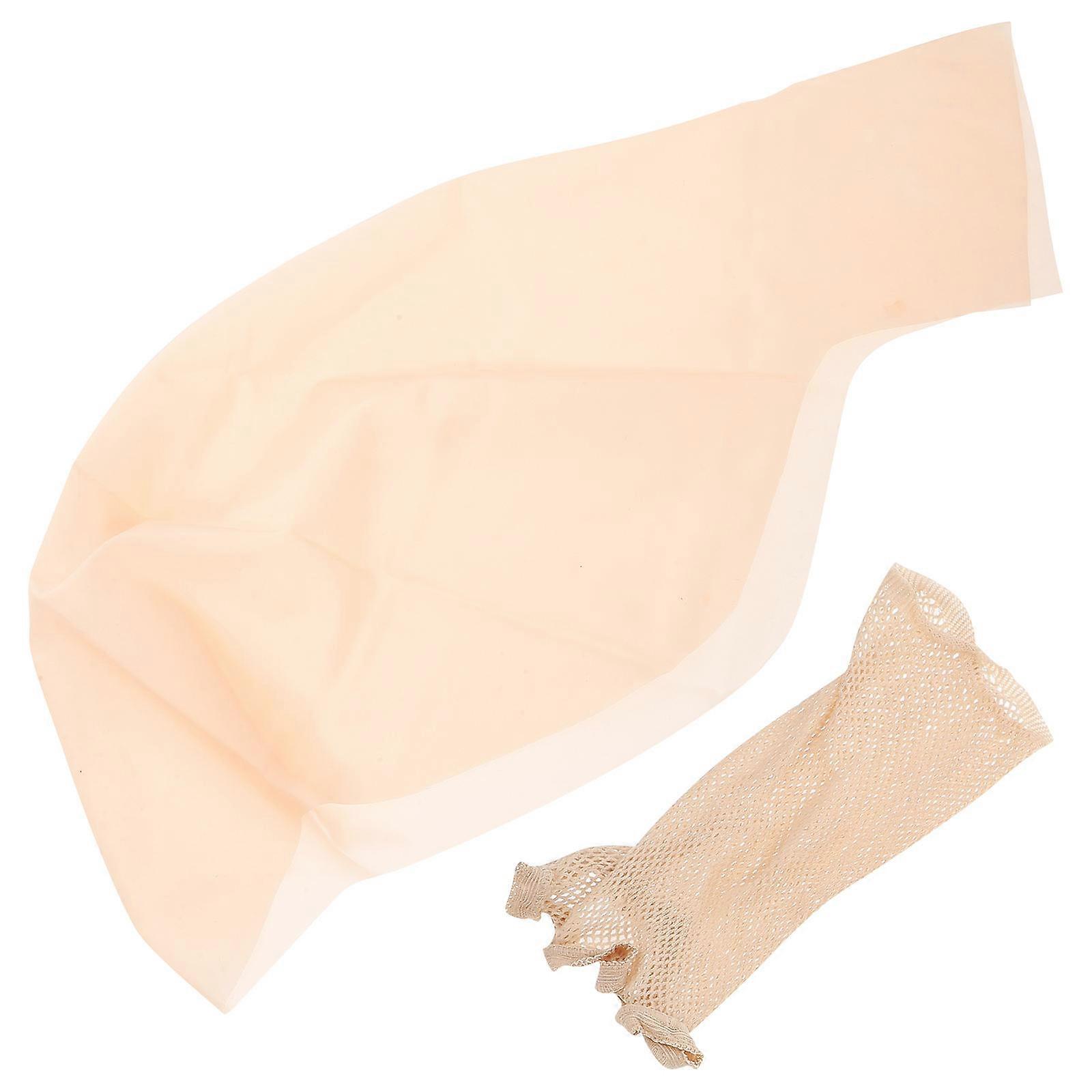 Bald Head Cover Set Latex Bald Cap & Hair Net for Cosplay, Halloween, Party & Stage Performance for Adults