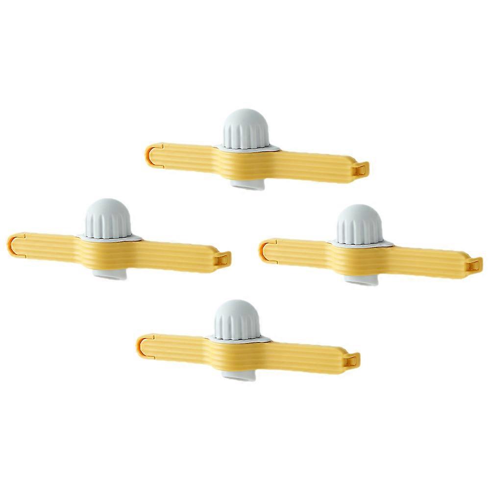 4pcs Food Tongs Kitchen Supplies with Tight Sealing for Snack Bags in Orange Color Safe and Healthy