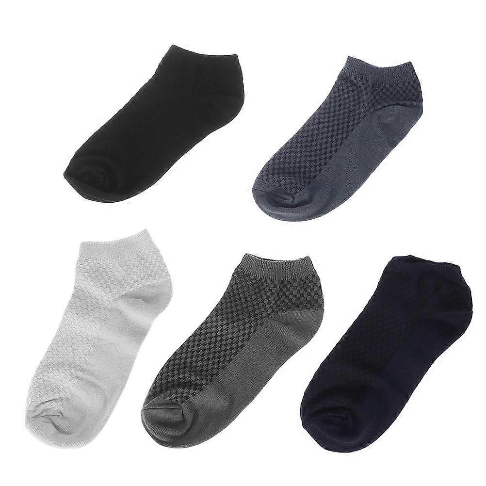 Moisture Wicking Low Cut Socks For All-day Use Running Dark Grey Non-Slip 5Pairs