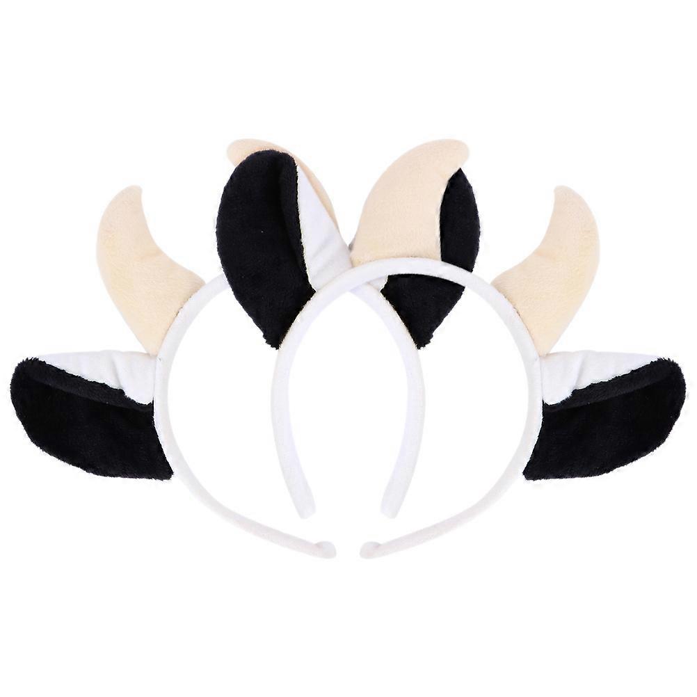 Cute Cow Horn Headband for Costume Decor with Crystal and Plastic Material One Size Fits All Multi Color