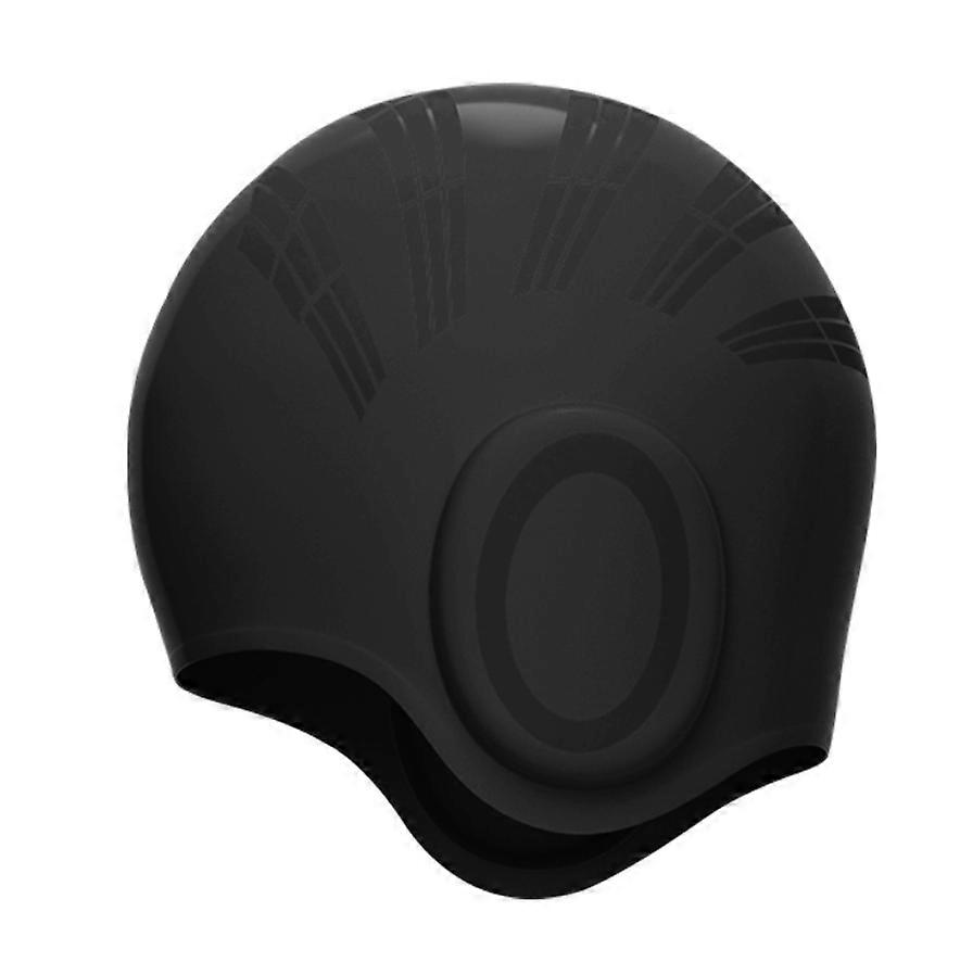 Waterproof Solid Color Ear Guard Silicone Swimming Cap, Color-optional