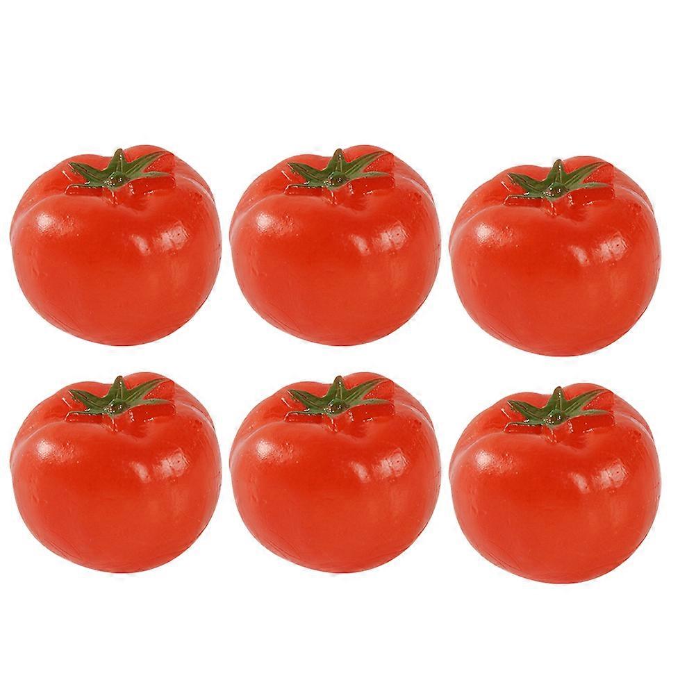 Lifelike Artificial Cherry Tomatoes Decorative Fruits for Home PVC Material Red Color 6pcs Mini Size