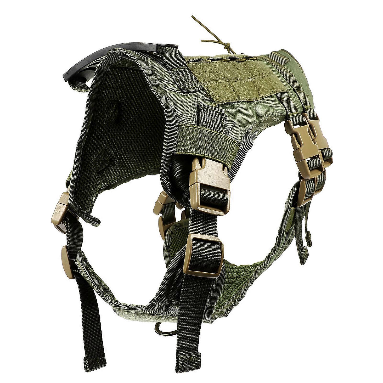 Wear Resistant German Shepherd Vest Harness In Green For Outdoor Training With 1Set