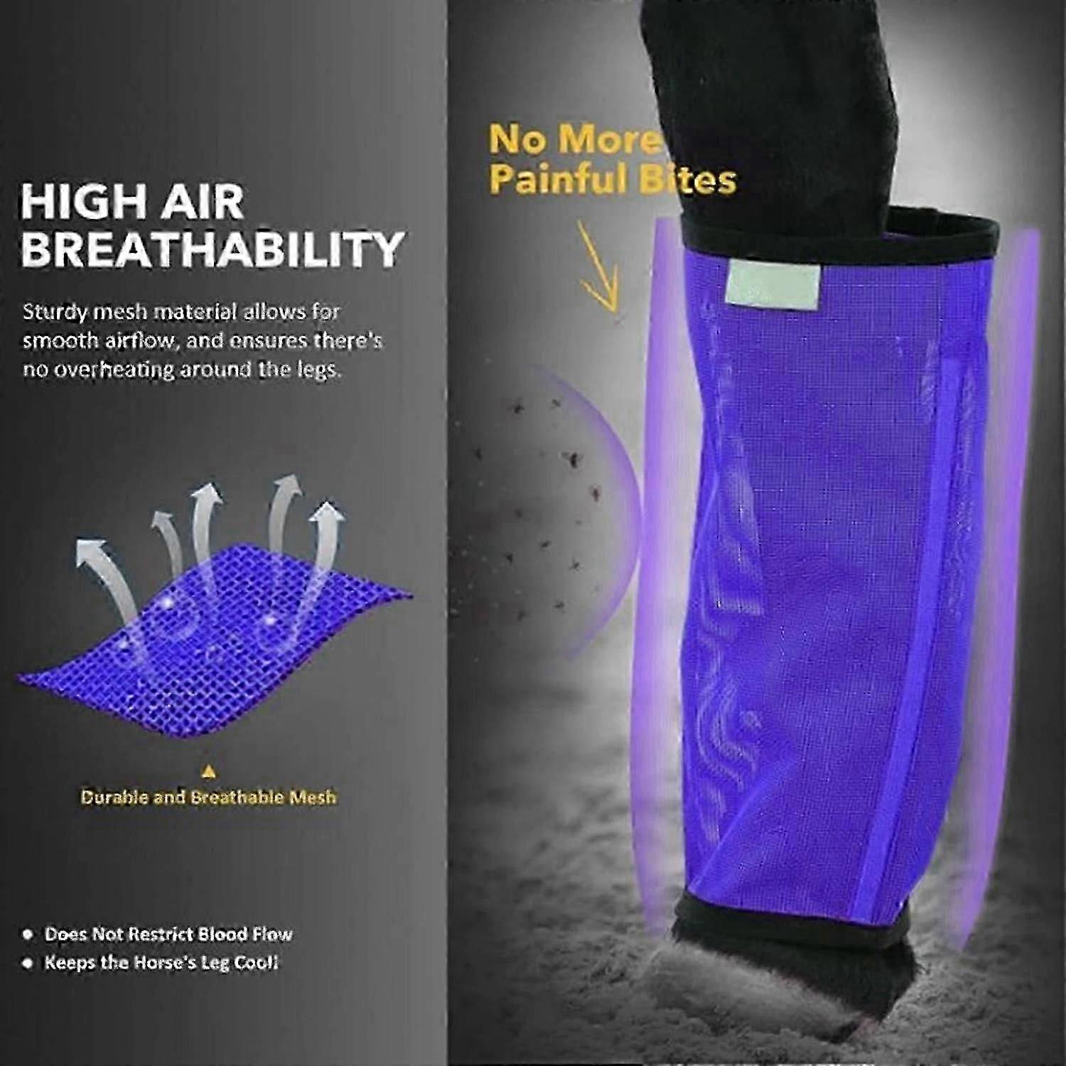 Breathable Mesh Horse Flyproof Leggings, Mesh Horse Fly Boots Set of 4