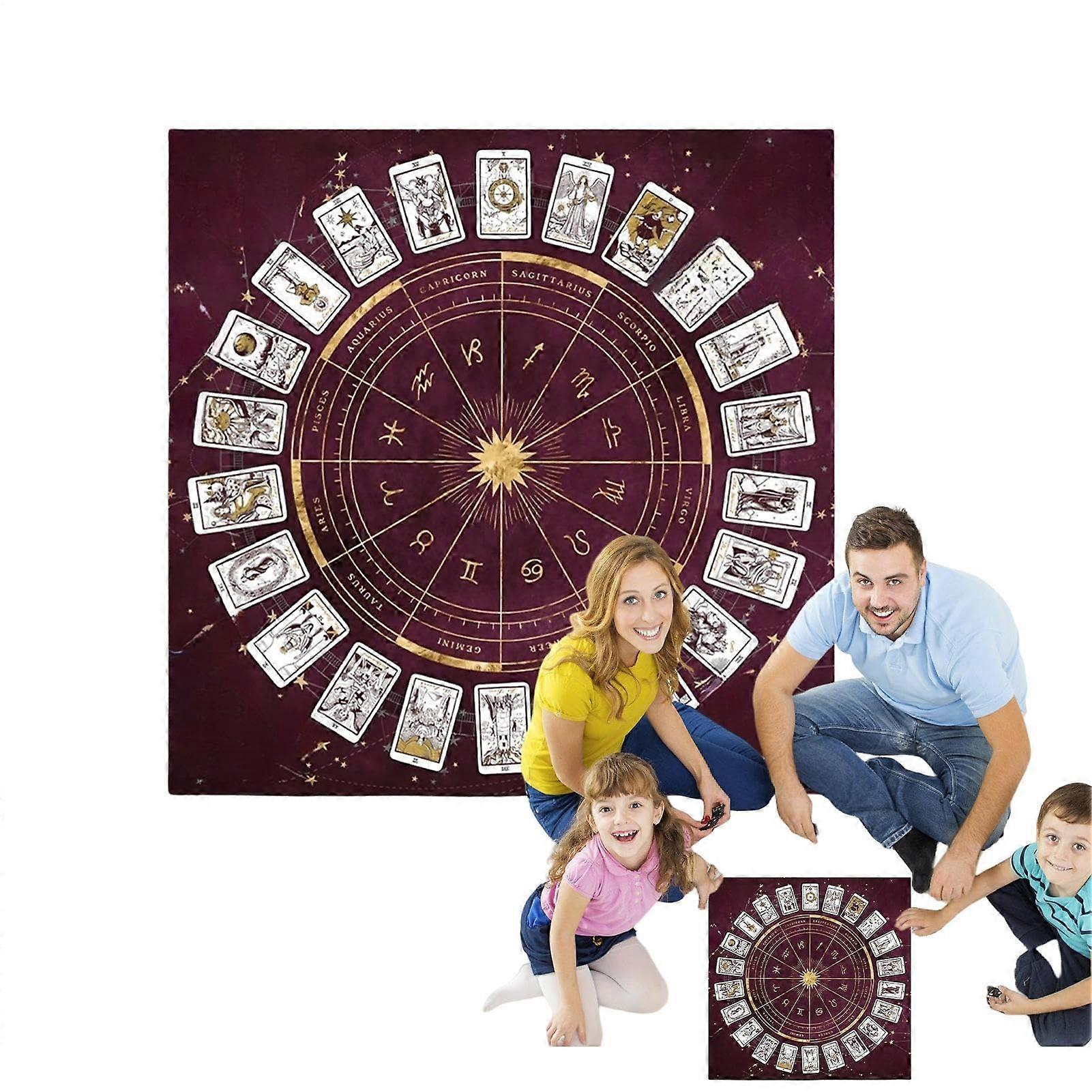 Tarot Mat for Beginners, Flannel Square Card Pad 29.3 x 22 cm, Purple and Red Divination Accessory for Oracle Decks