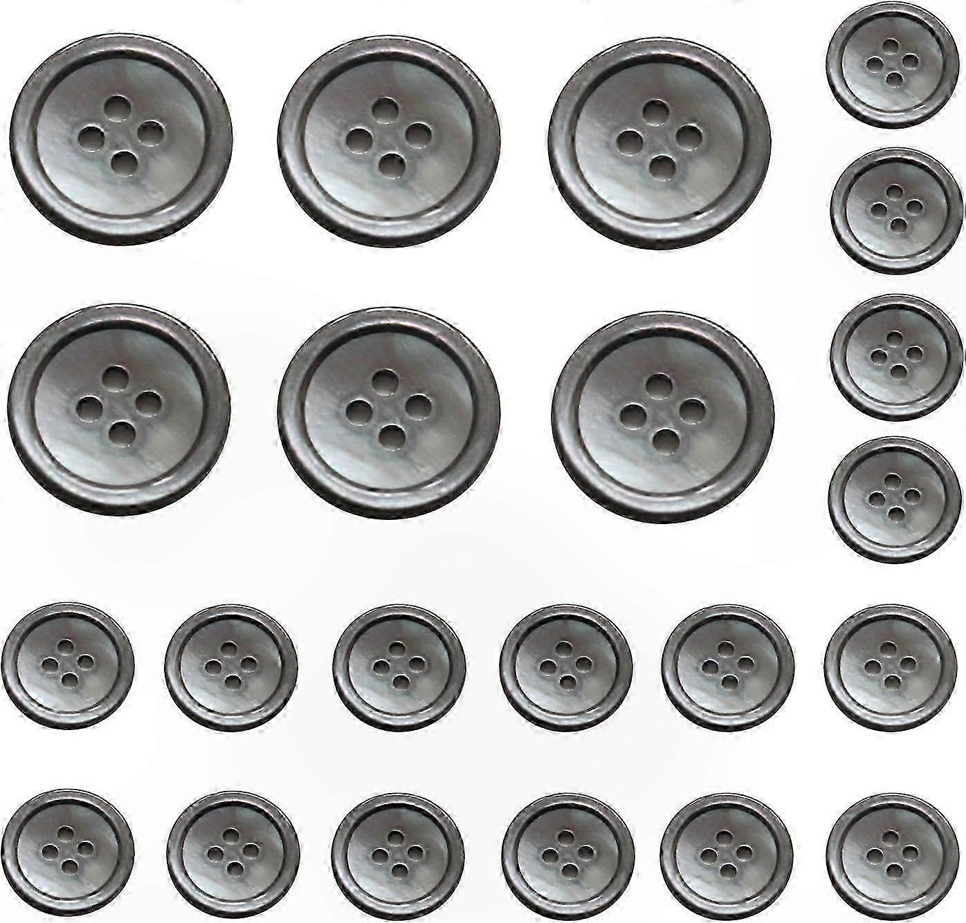 Natural Mother of Pearl Blazer Buttons Set - 22 Pieces, 20mm & 15mm, Elegant Suit Buttons for Jackets and Coats