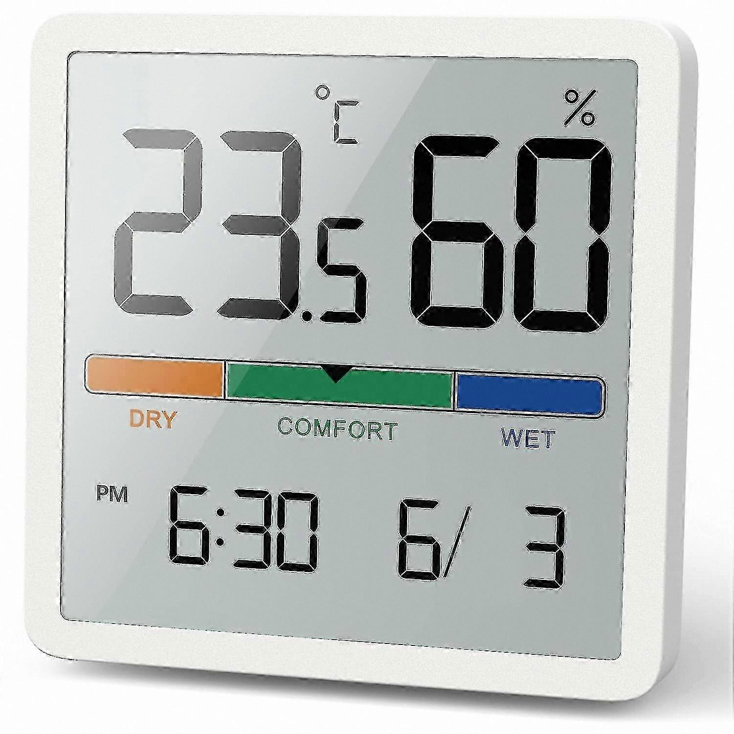 Precision Digital Thermometer-Hygrometer for Indoor Use, Compact and Portable Design with Enhanced Accuracy