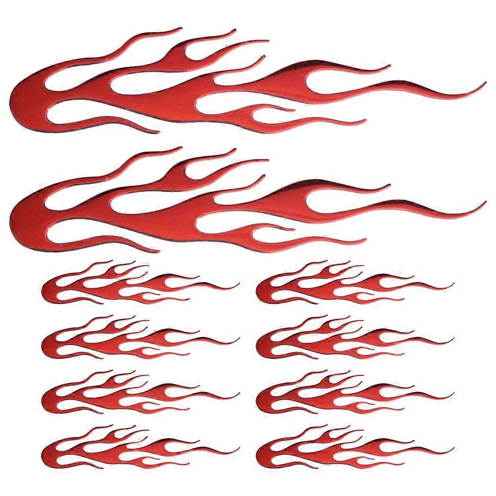 10Pcs Self-Adhesive Flame Sticker Car Window Auto Motorcycle Flame Decals