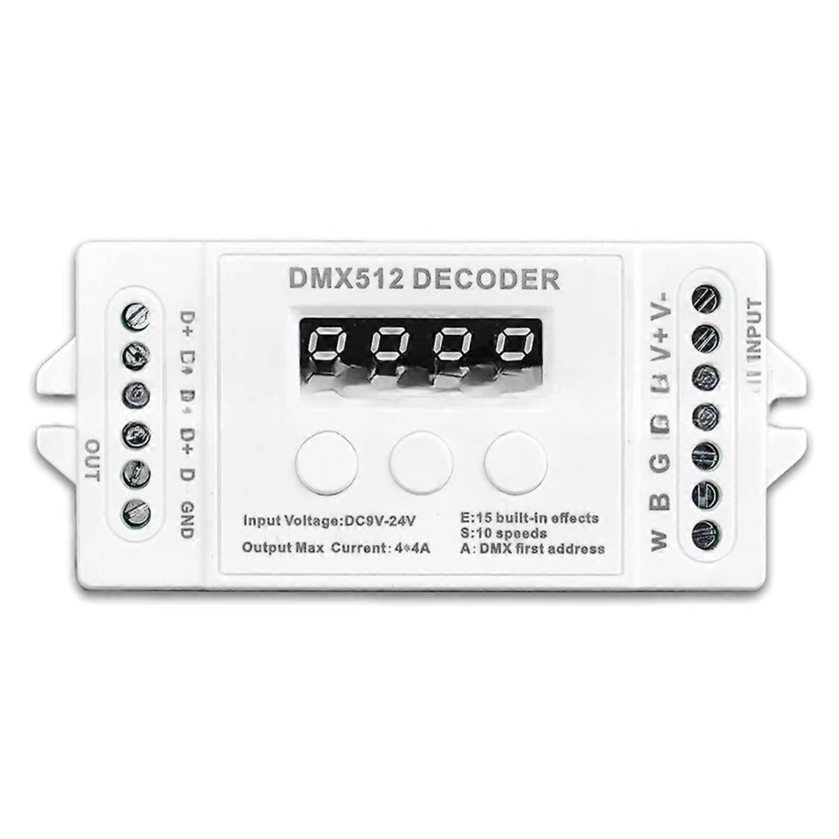 4CH DMX512 Decoder RGBW LED Light Strip Controller Console Use Decorated Lighting Dimmer Driver DC9