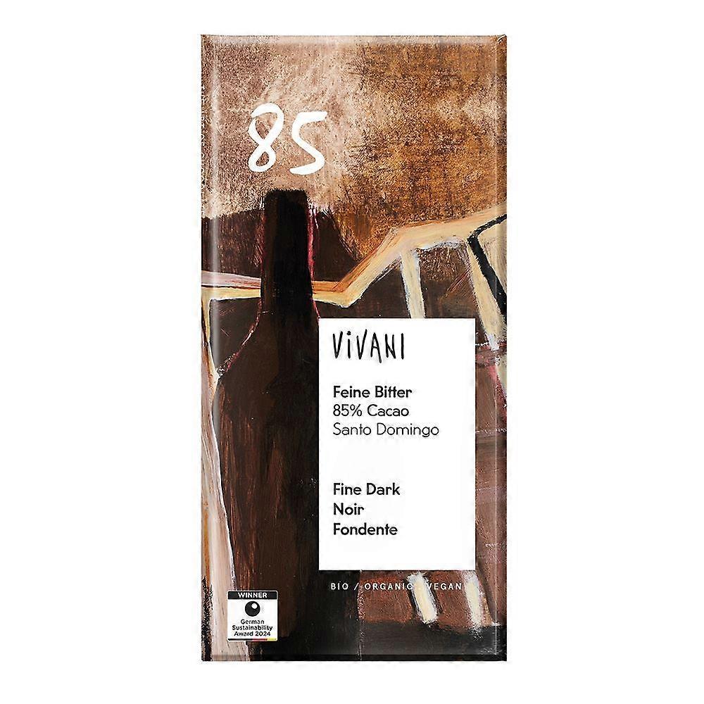 Chocolat noir Vivani 85 % bio et vegan 100 g - Lot de 4