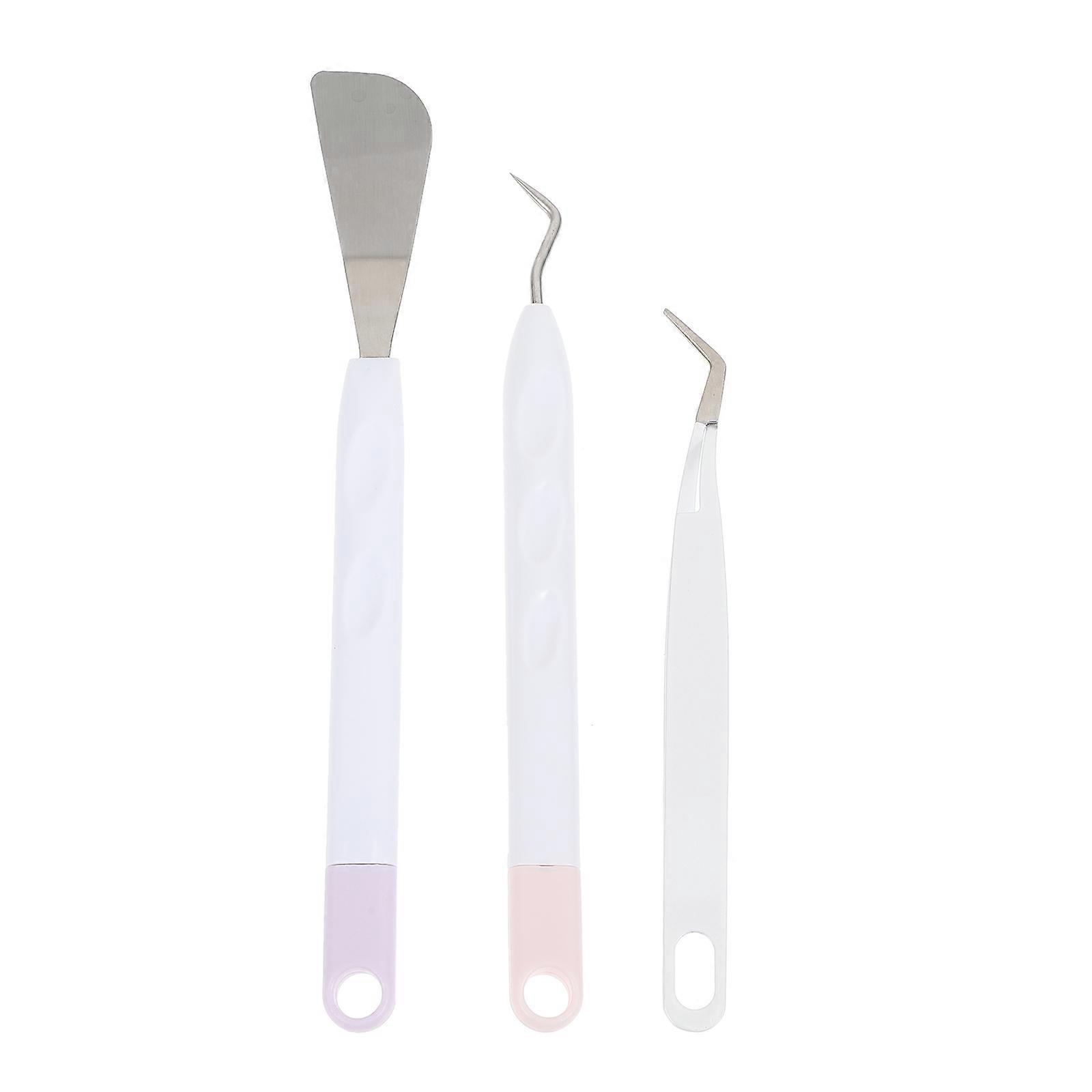 Craft Making Tool Precision Weeding Kit for Outdoor Gardening Assorted Color Stainless Steel Plastic 3Pcs