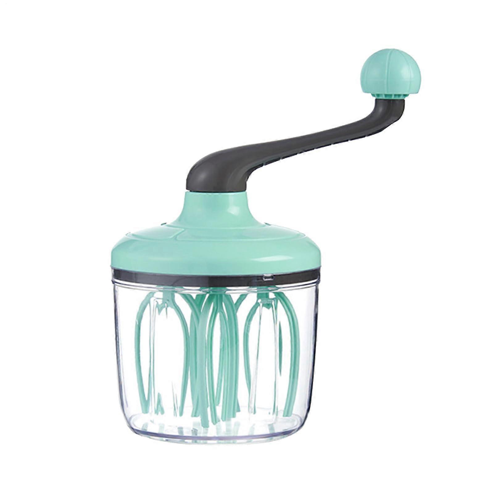 1500Ml Hand-Crank Whisk Mixer, Manual Egg Blending Tool, Foam Beater, Emulsifier, Light Green