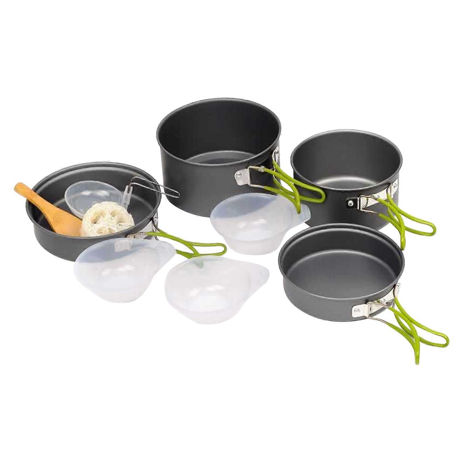 Camping Cookware Nonstick Stackable Pots And Pans With Handle For Camping And Travel