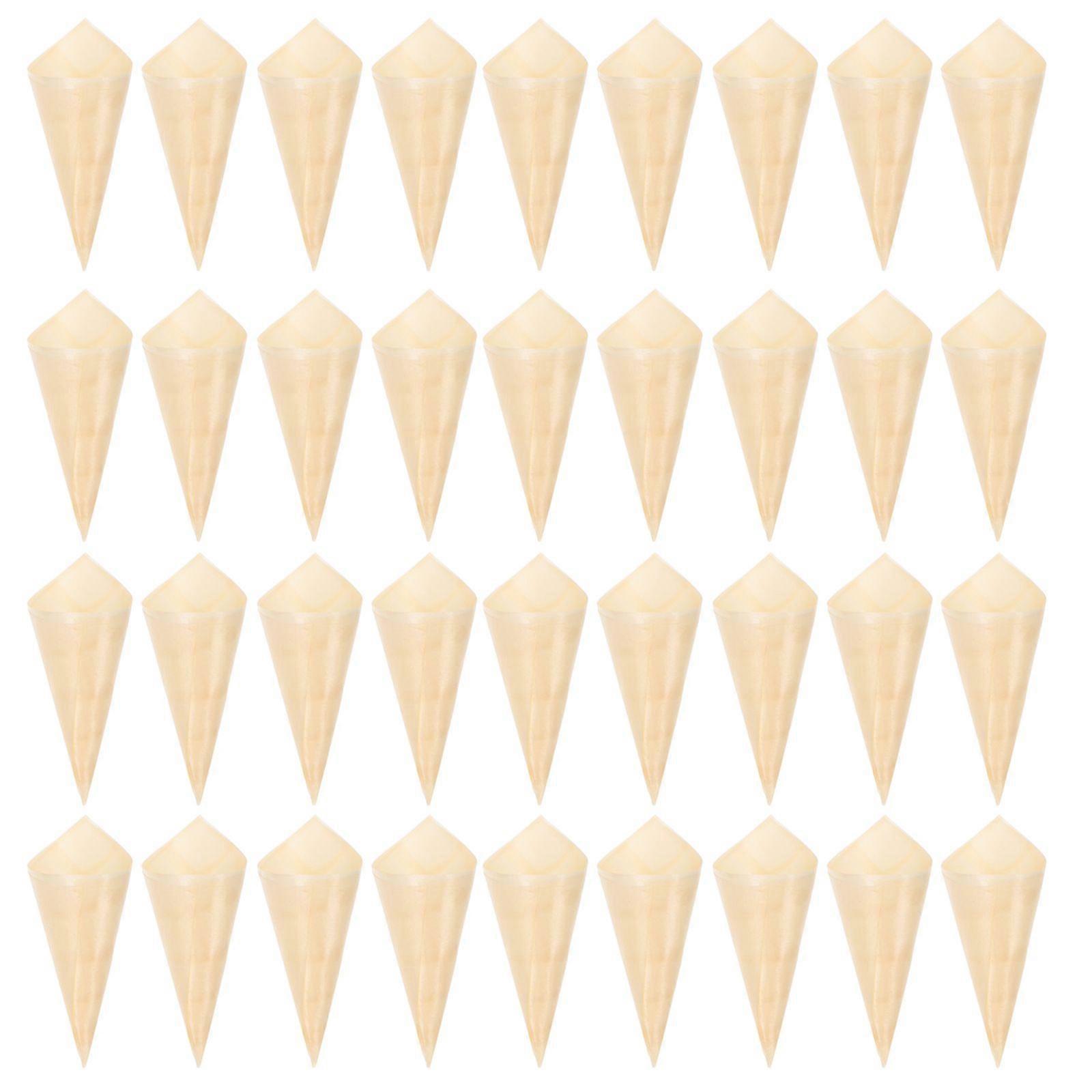 50stk Engangs træ forretter kegler Is kegle kopper Party Candy kegler