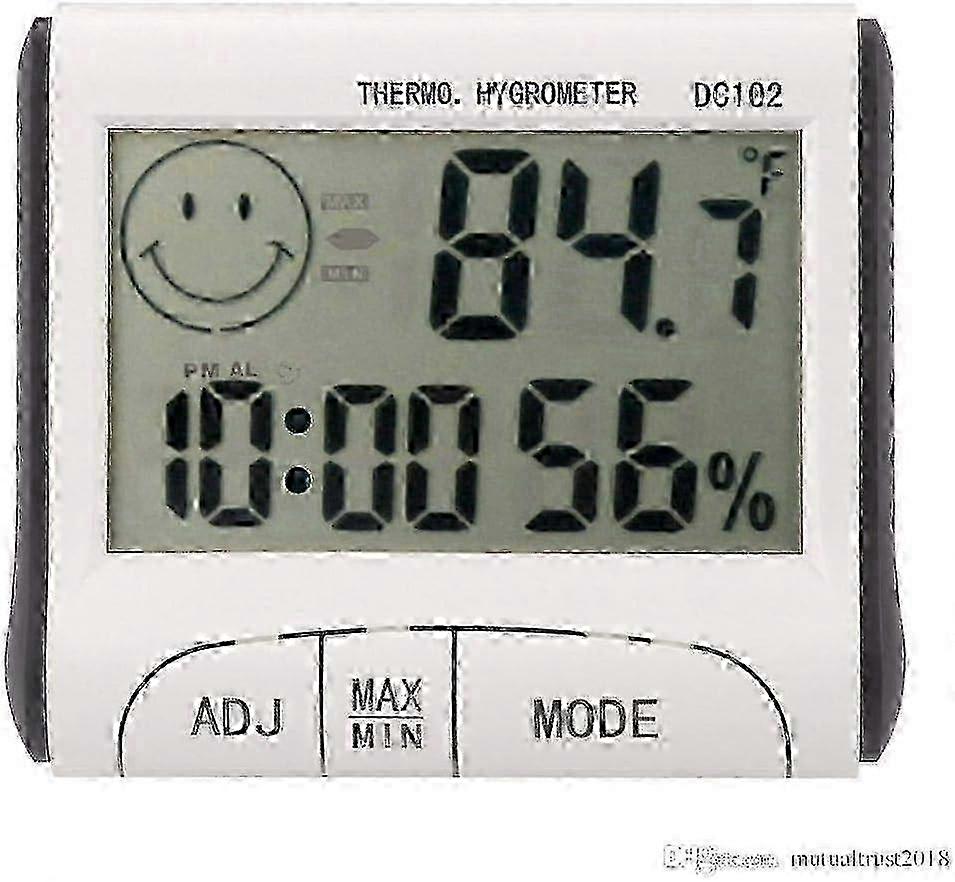 Digital thermo-hygrometer with switchable temperature units and automatic recording of maximum and minimum values