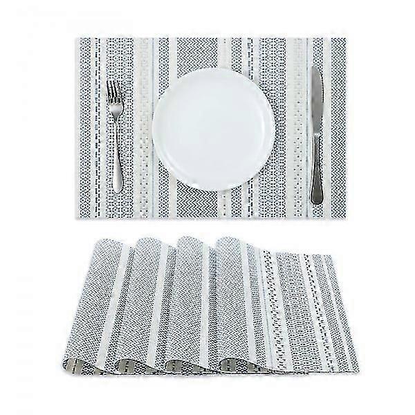 Placemats Set of 6, Woven Washable Placemats Place Mats for Dining Table Cs fast