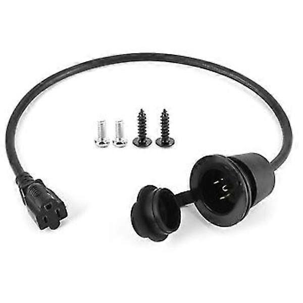 15A Power Inlet Port with Integrated 50cm Extension Cord Waterproof Protection Durable