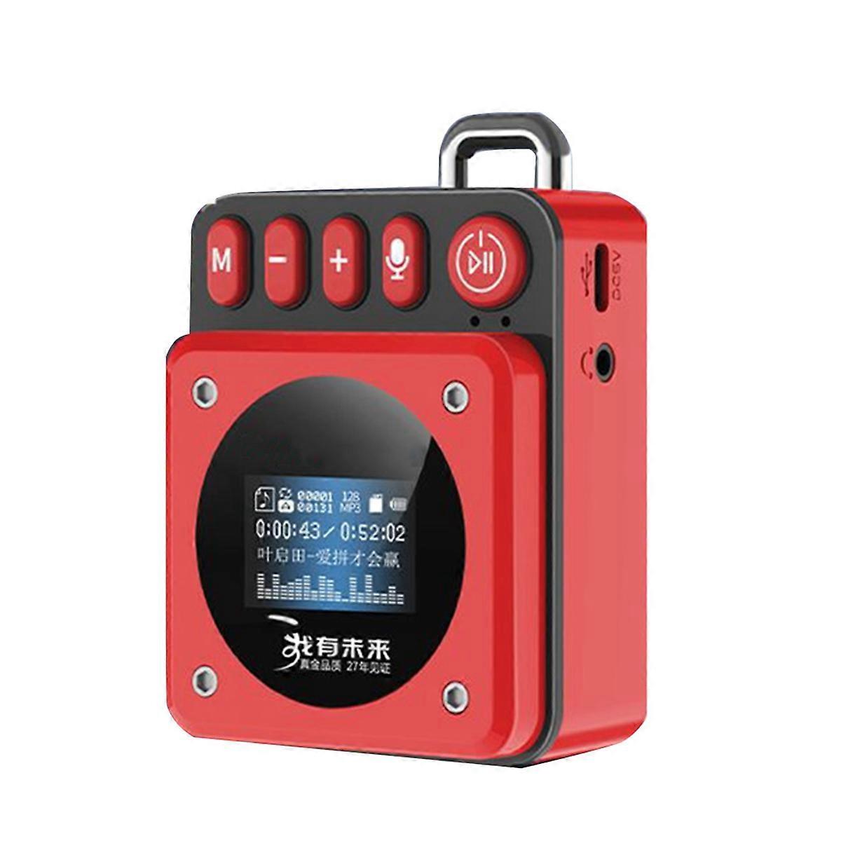 Mini Portable Bluetooth Speaker Lyrics Display Heavy Bass Soundbar Handsfree Call MP3 Music Player Recorder Bluetooth B